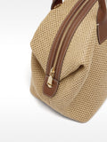 Bolso Shopper De Rafia Con Bandolera
