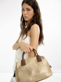 Bolso Tote Efecto Rafia Con Bandolera M
