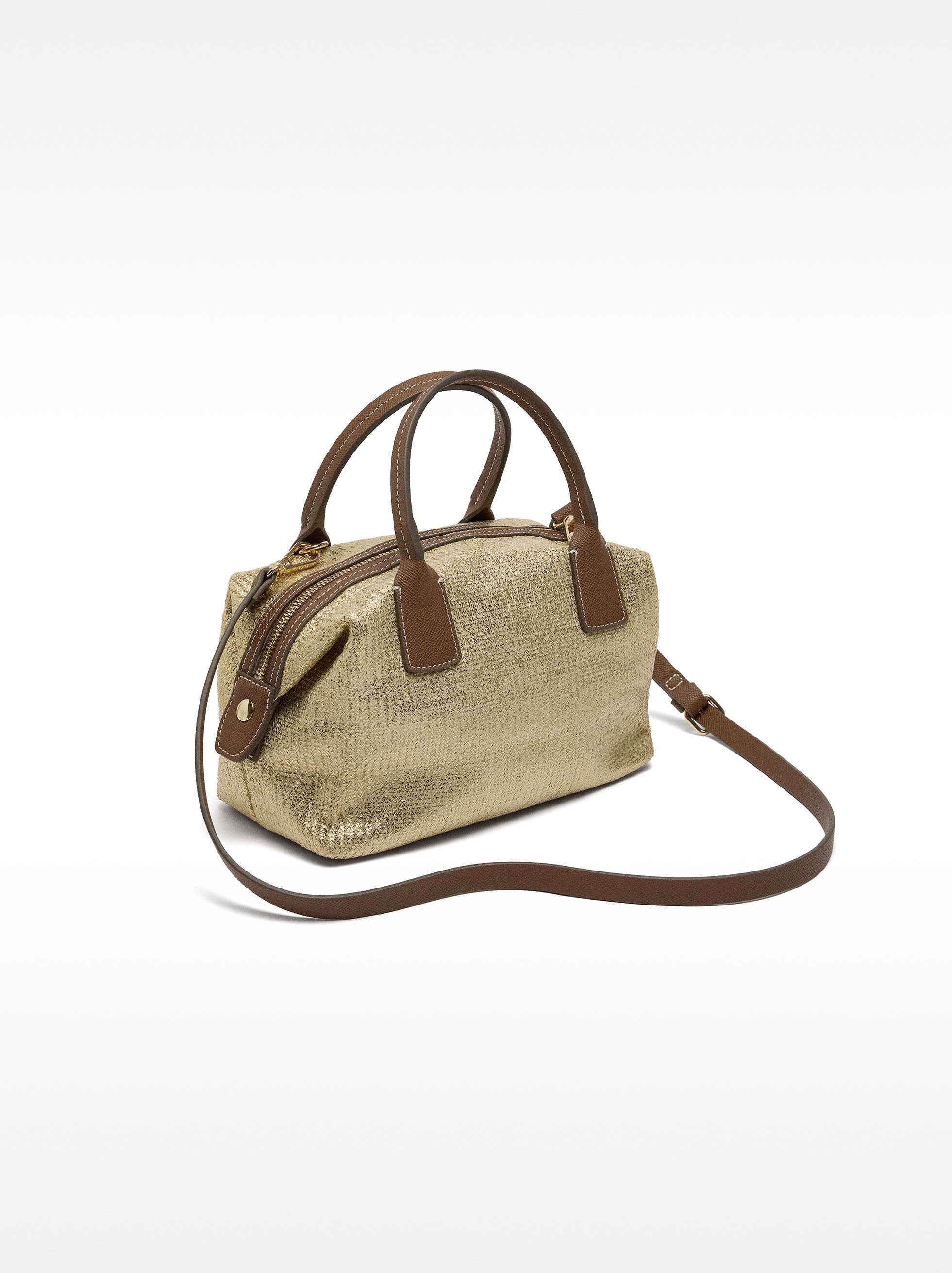 Bolso Tote Efecto Rafia Con Bandolera M