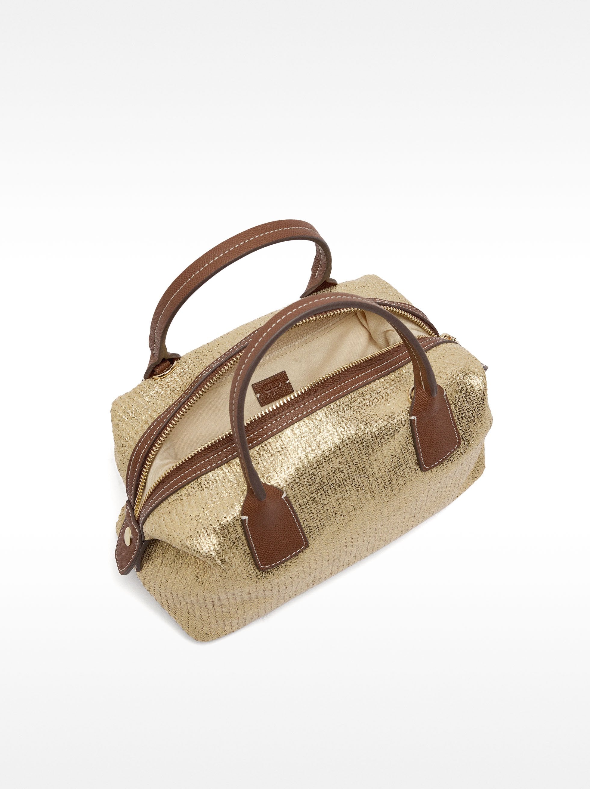 Bolso Tote Efecto Rafia Con Bandolera M