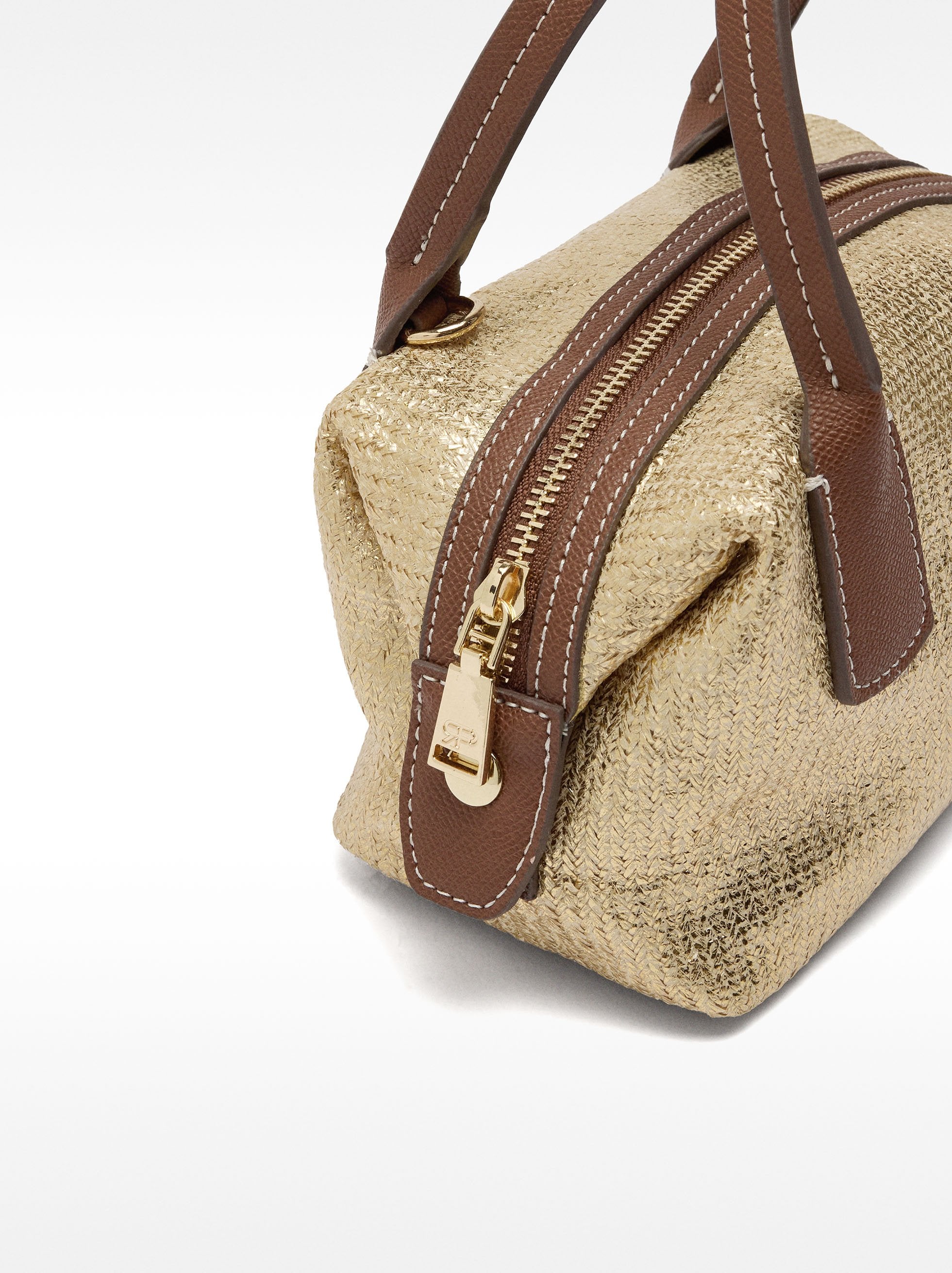 Bolso Tote Efecto Rafia Con Bandolera S