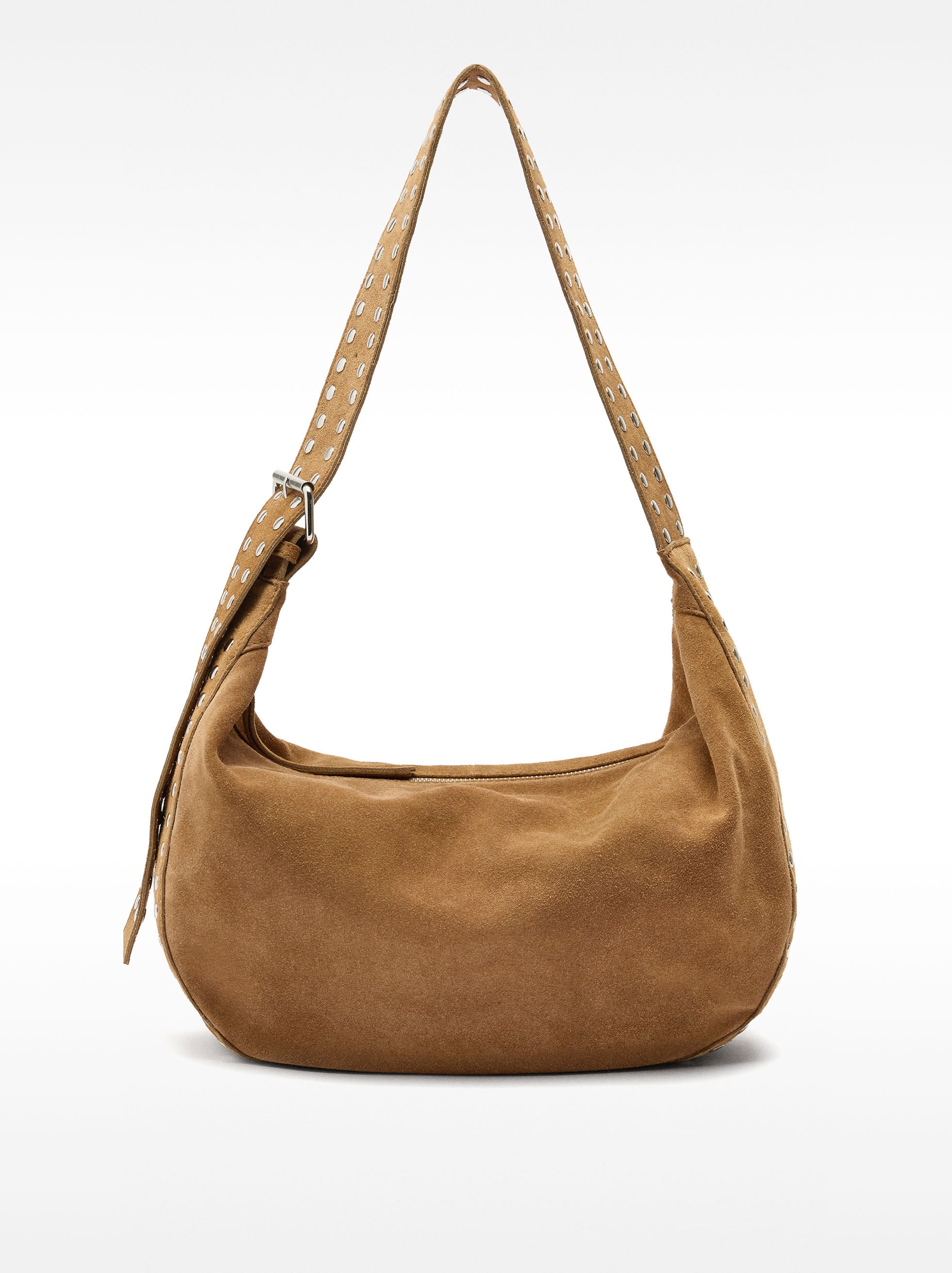 Bolso Bandolera De Piel Con Tachuelas