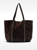 Bolso Shopper De Piel Con Tachuelas