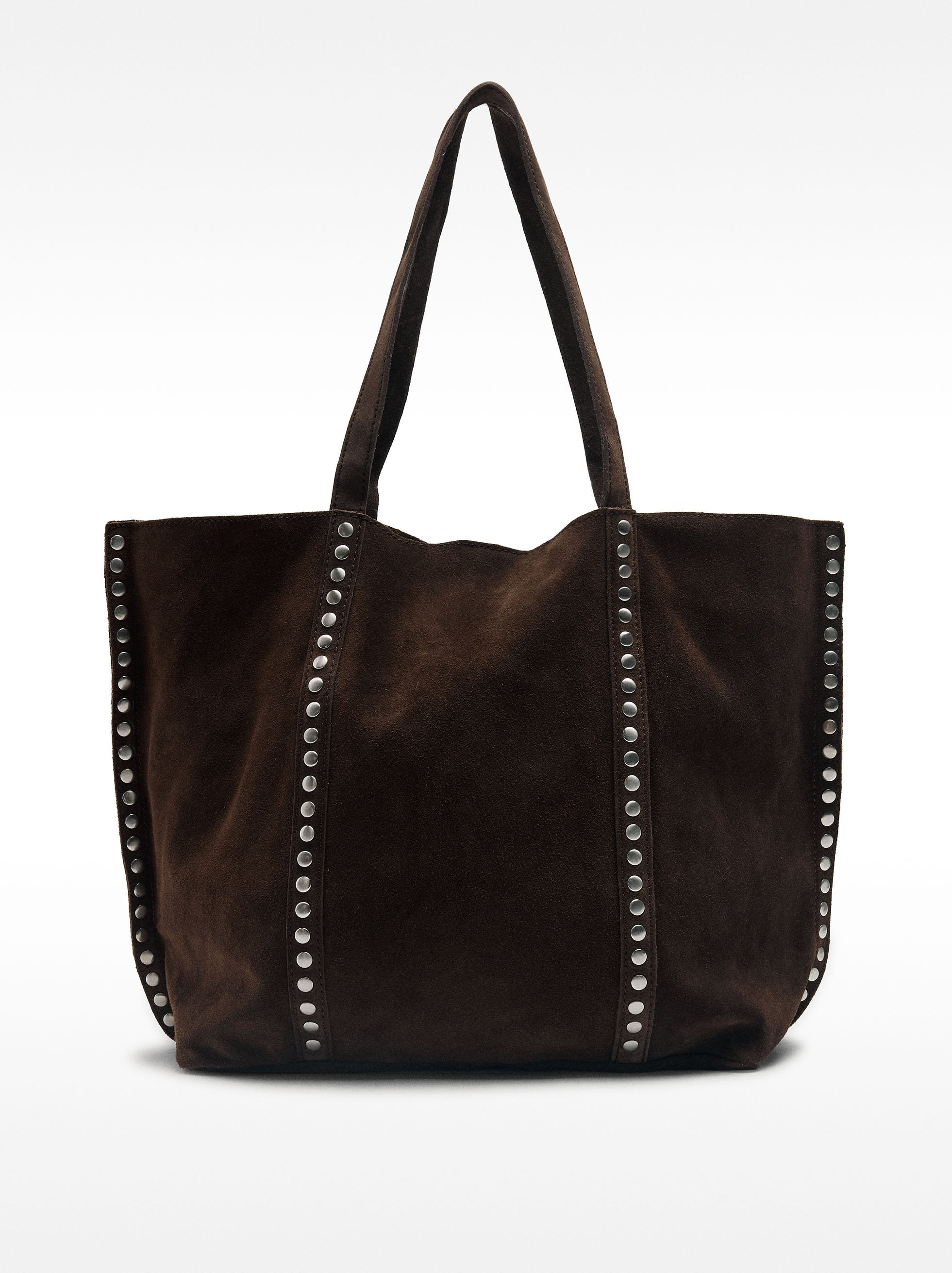 Bolso Shopper De Piel Con Tachuelas