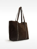 Bolso Shopper De Piel Con Tachuelas