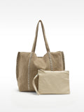 Bolso Shopper De Piel Con Tachuelas
