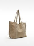 Bolso Shopper De Piel Con Tachuelas