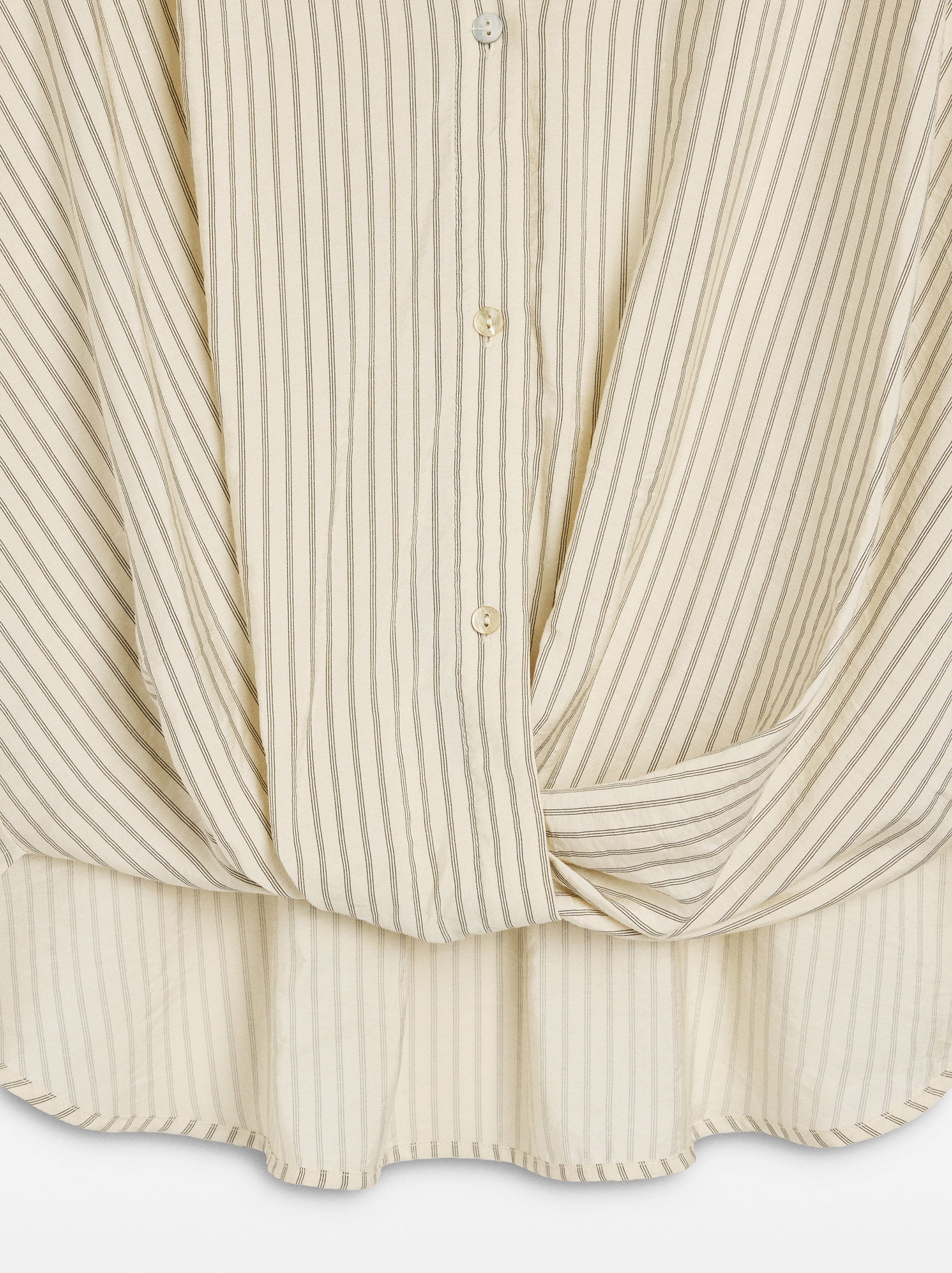 Camisa A Rayas Con Cuello Mao