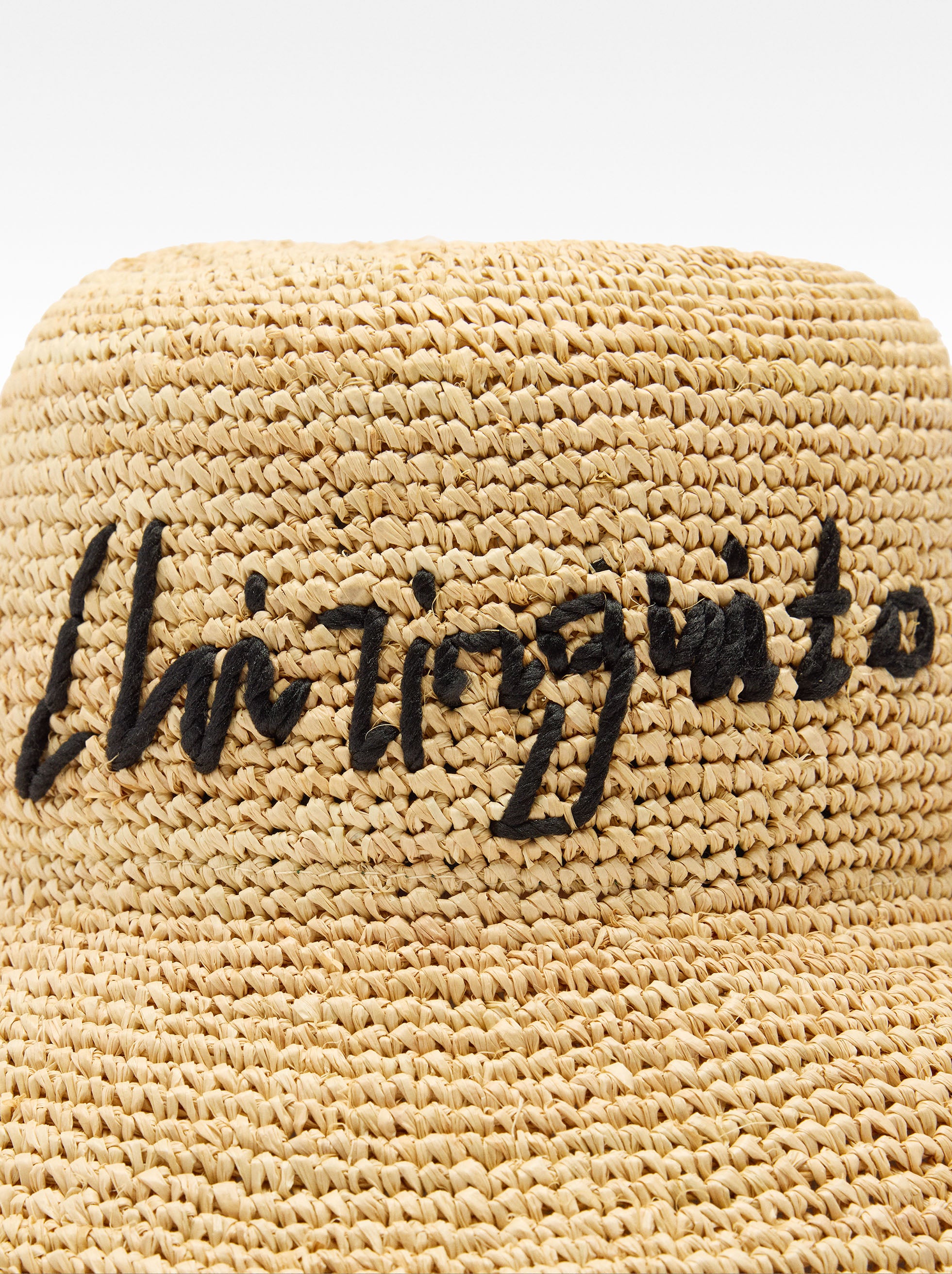 Sombrero De Rafia Con Texto