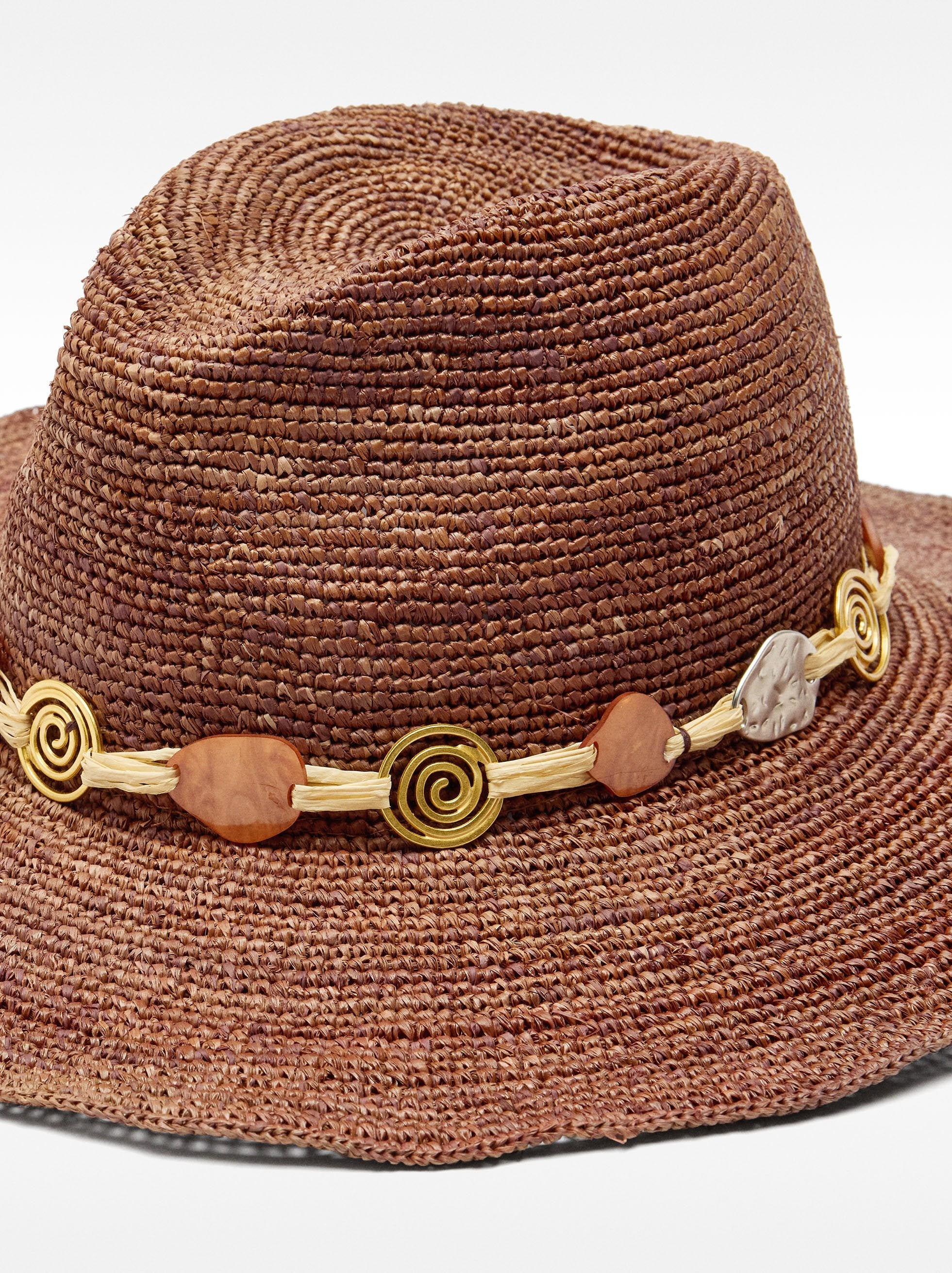 Sombrero De Paja Con Cinta Decorativa