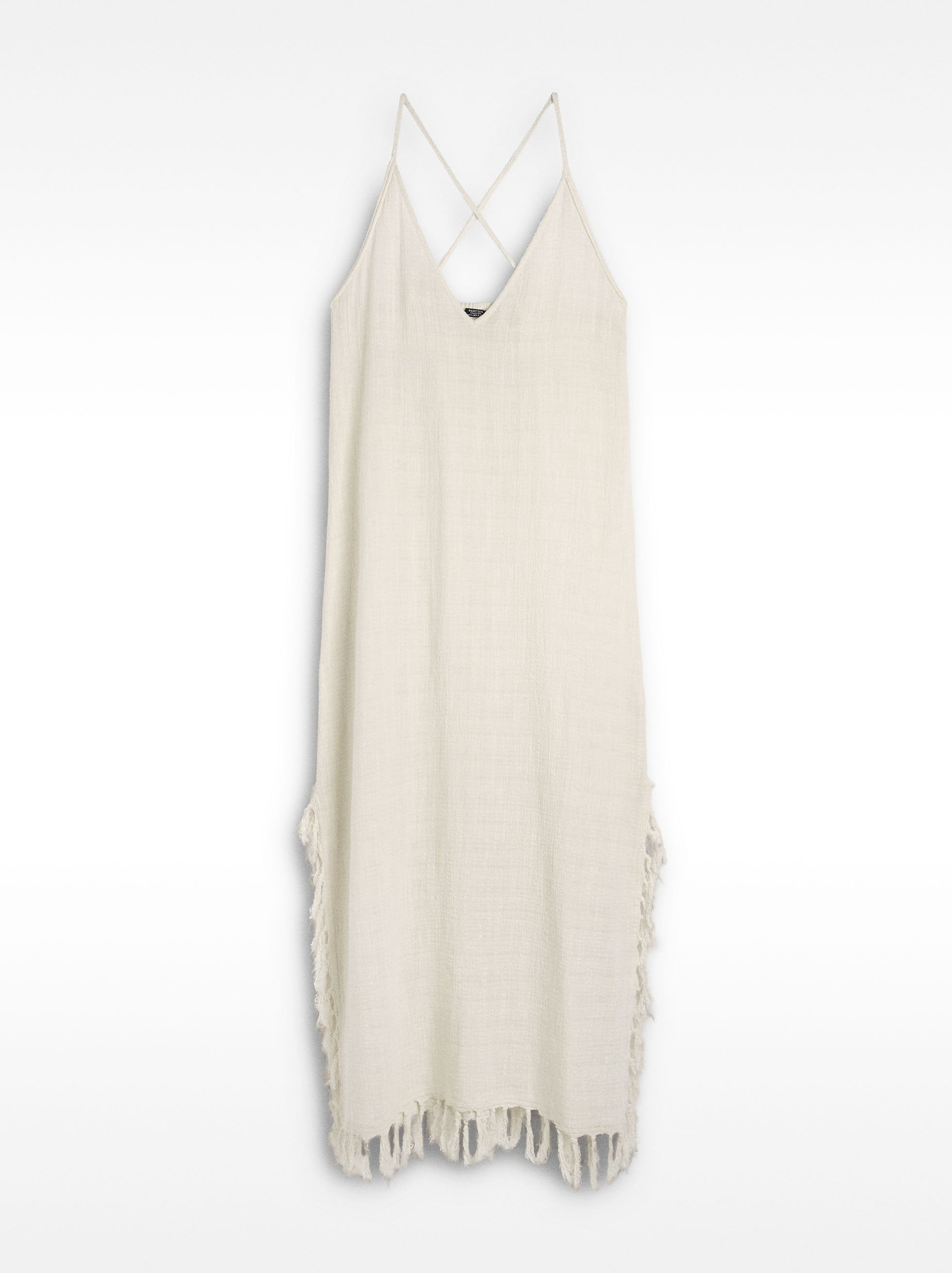 Vestido Largo De Algodón Con Lino