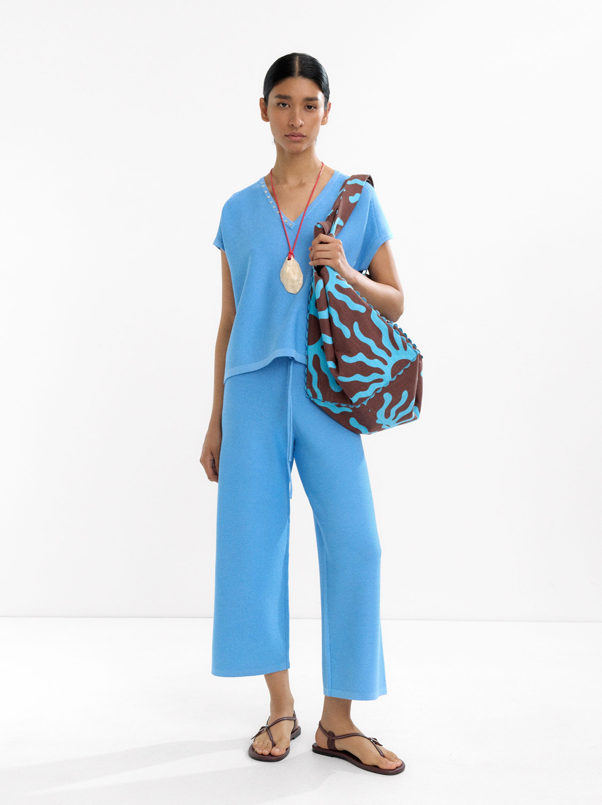 Top De Punto Con Cuello V