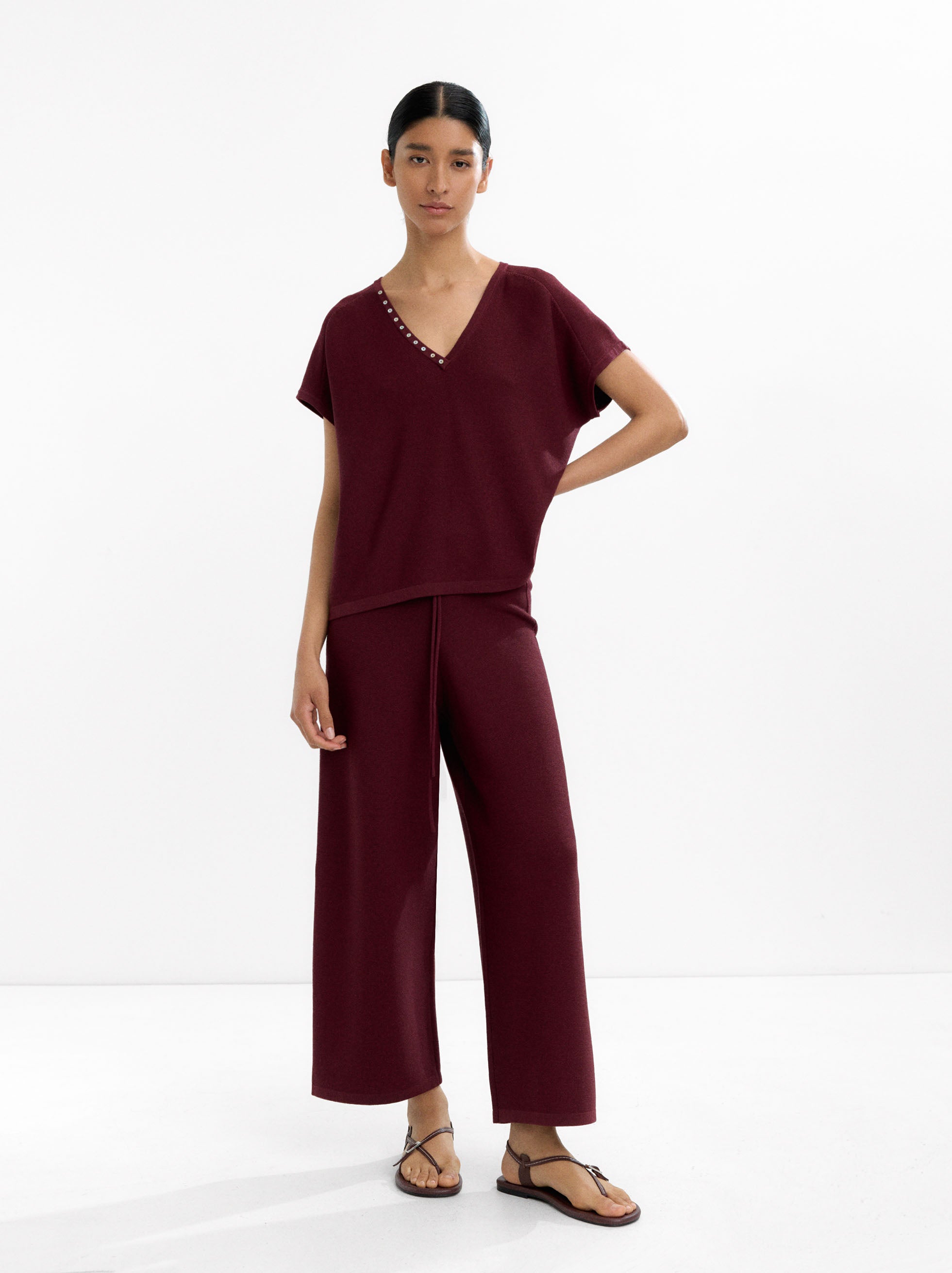 Top De Punto Con Cuello V