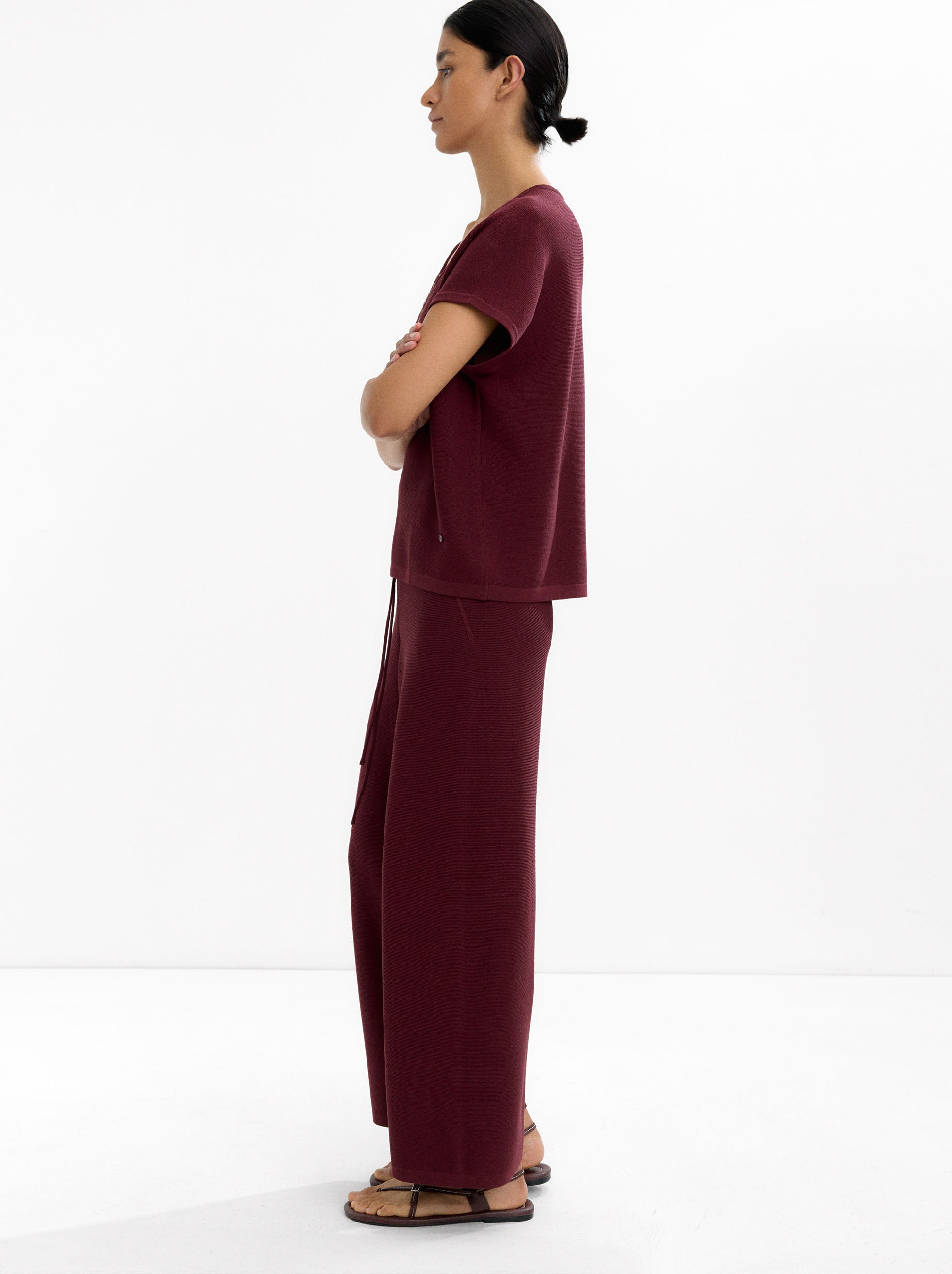 Top De Punto Con Cuello V