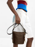 Bolso De Hombro De Efecto Rafia Con Colgante