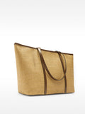 Bolso Shopper De Efecto Rafia Con Colgante