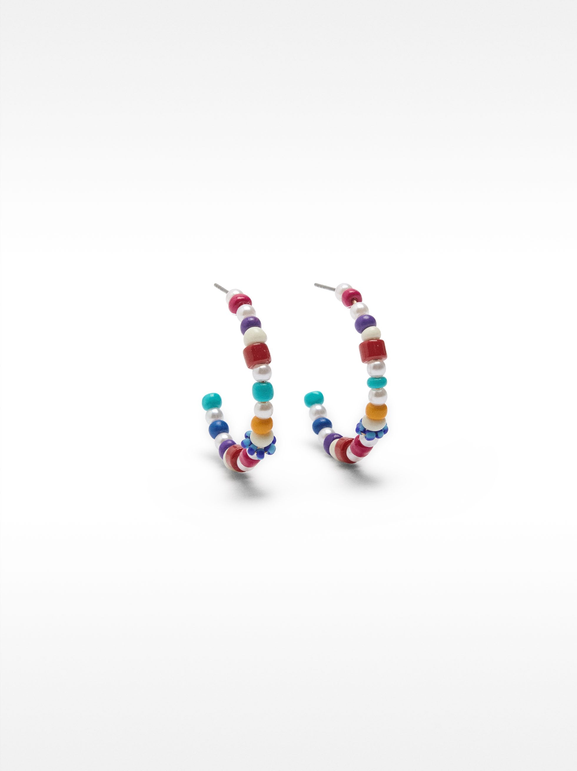 Aros Con Cuentas Multicolores