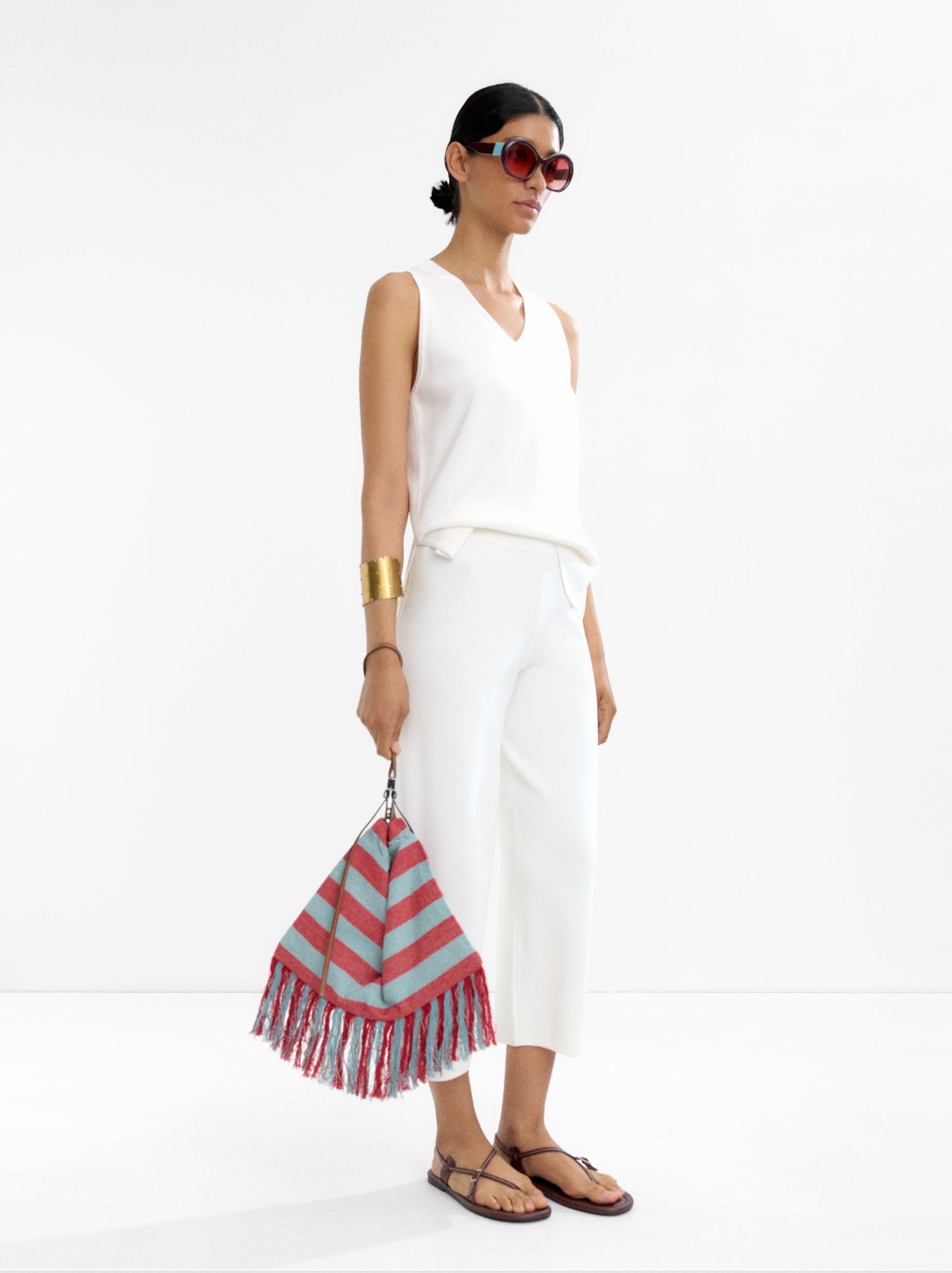 Top De Punto Con Cuello V