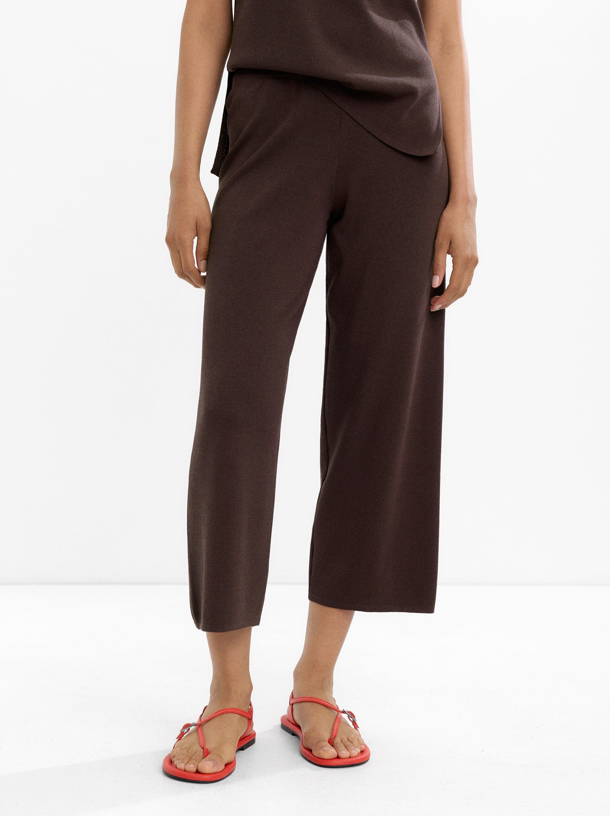 Pantalón De Punto Cropped