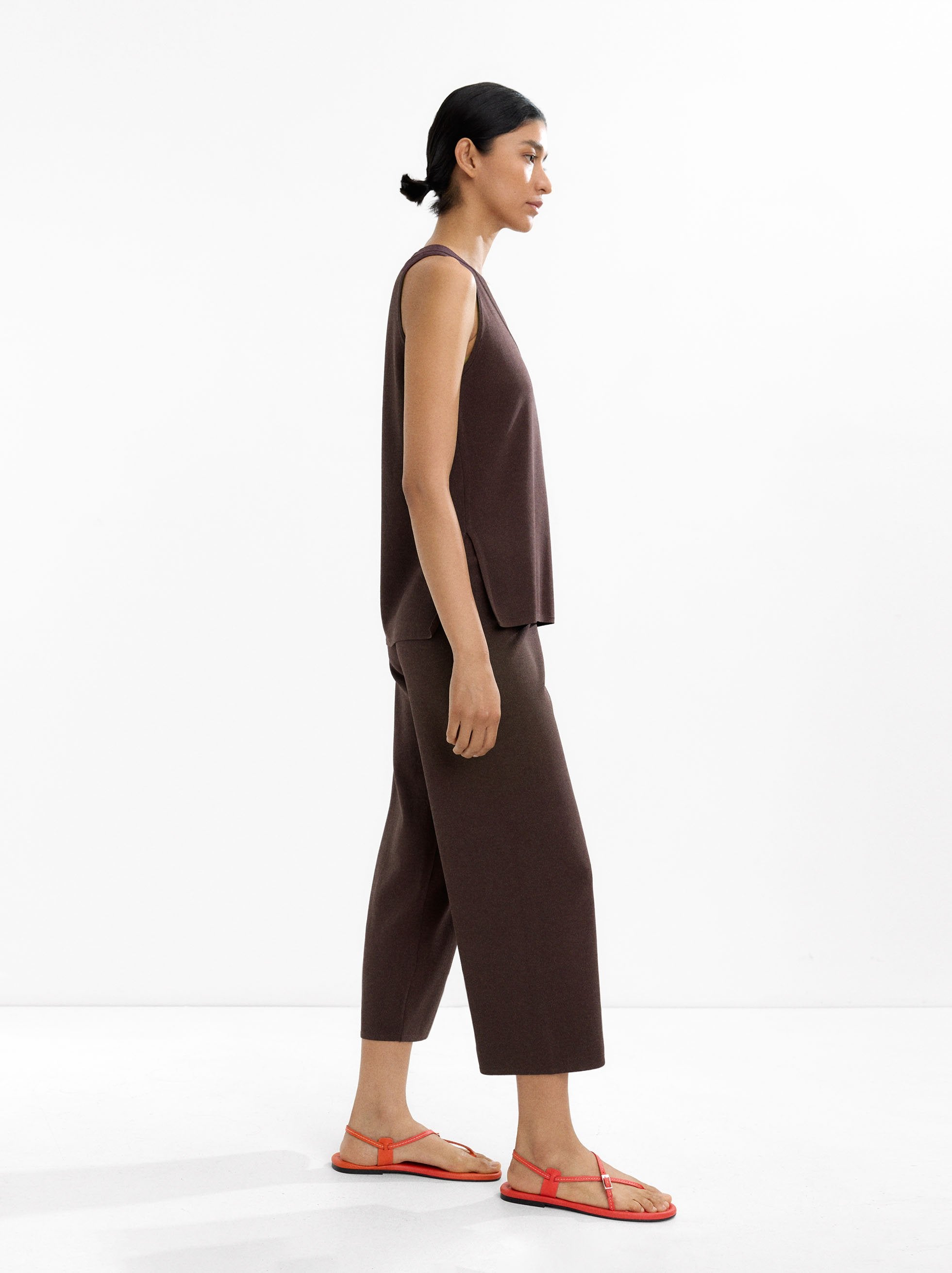 Pantalón De Punto Cropped