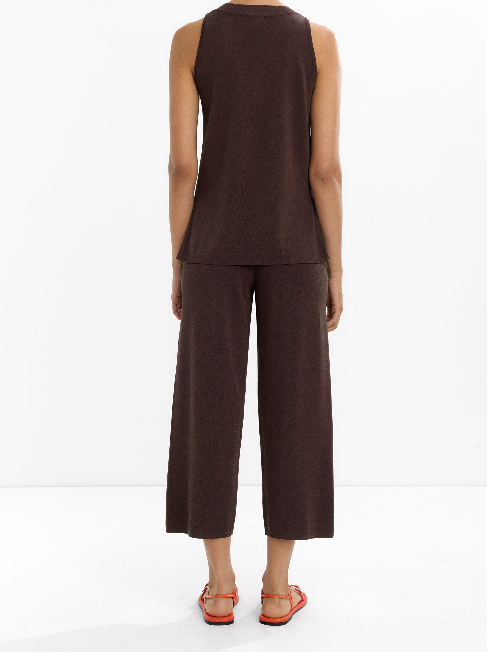 Pantalón De Punto Cropped