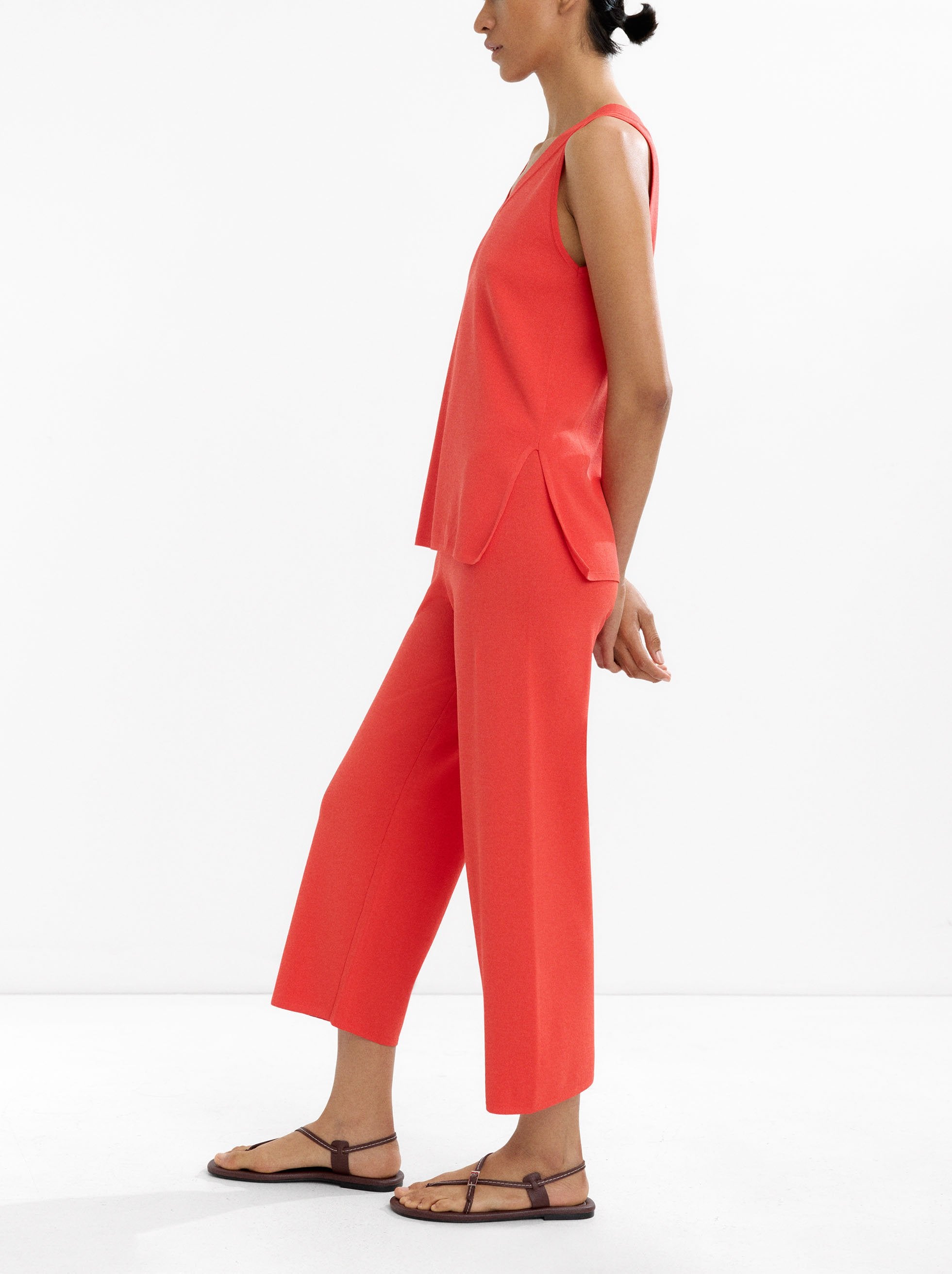 Pantalón De Punto Cropped