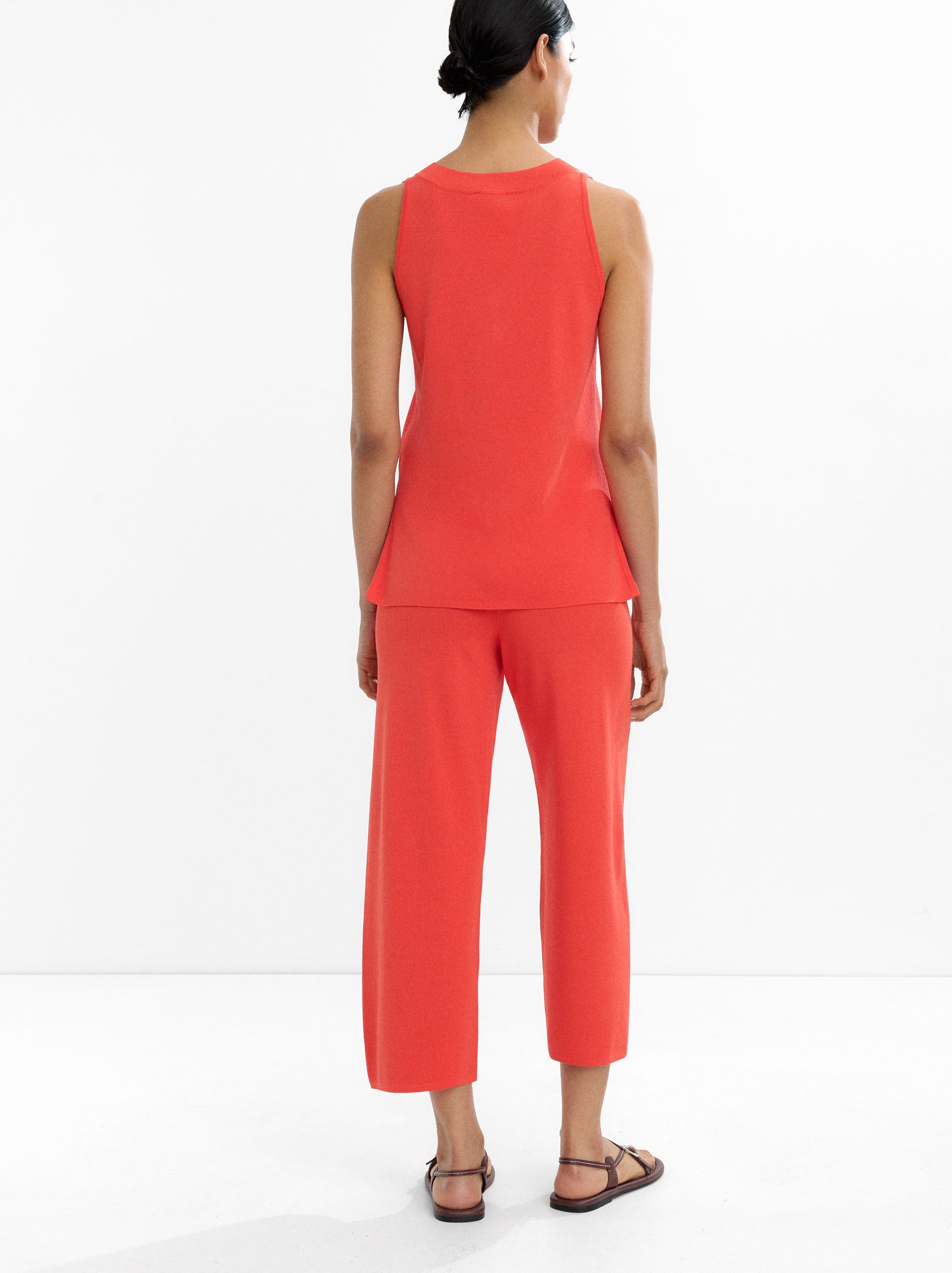 Pantalón De Punto Cropped