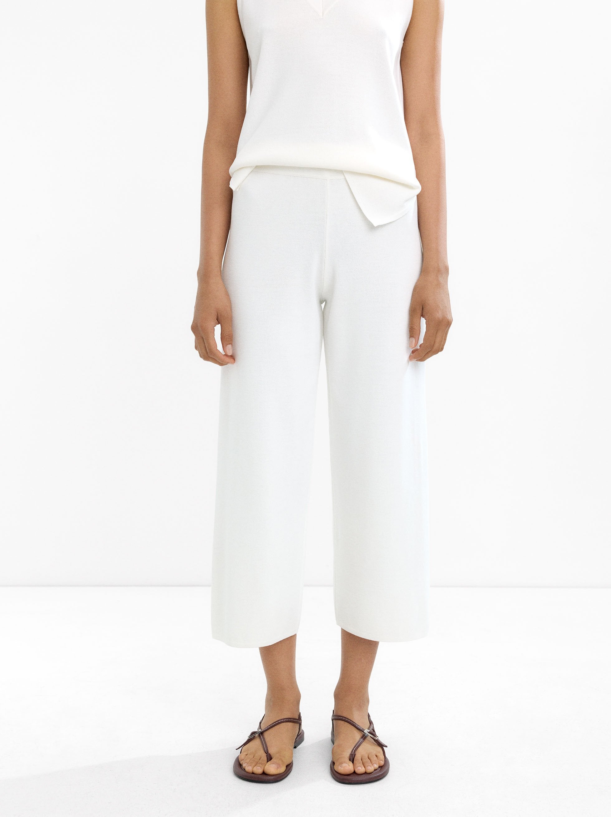 Pantalón De Punto Cropped