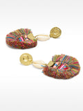 Pendientes Con Flecos Multicolor