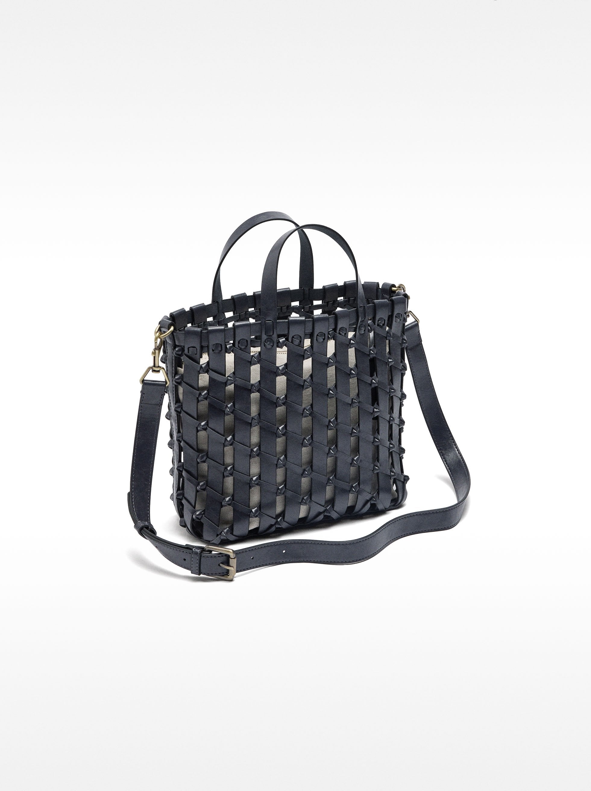 Bolso Tote Trenzado Con Nudos