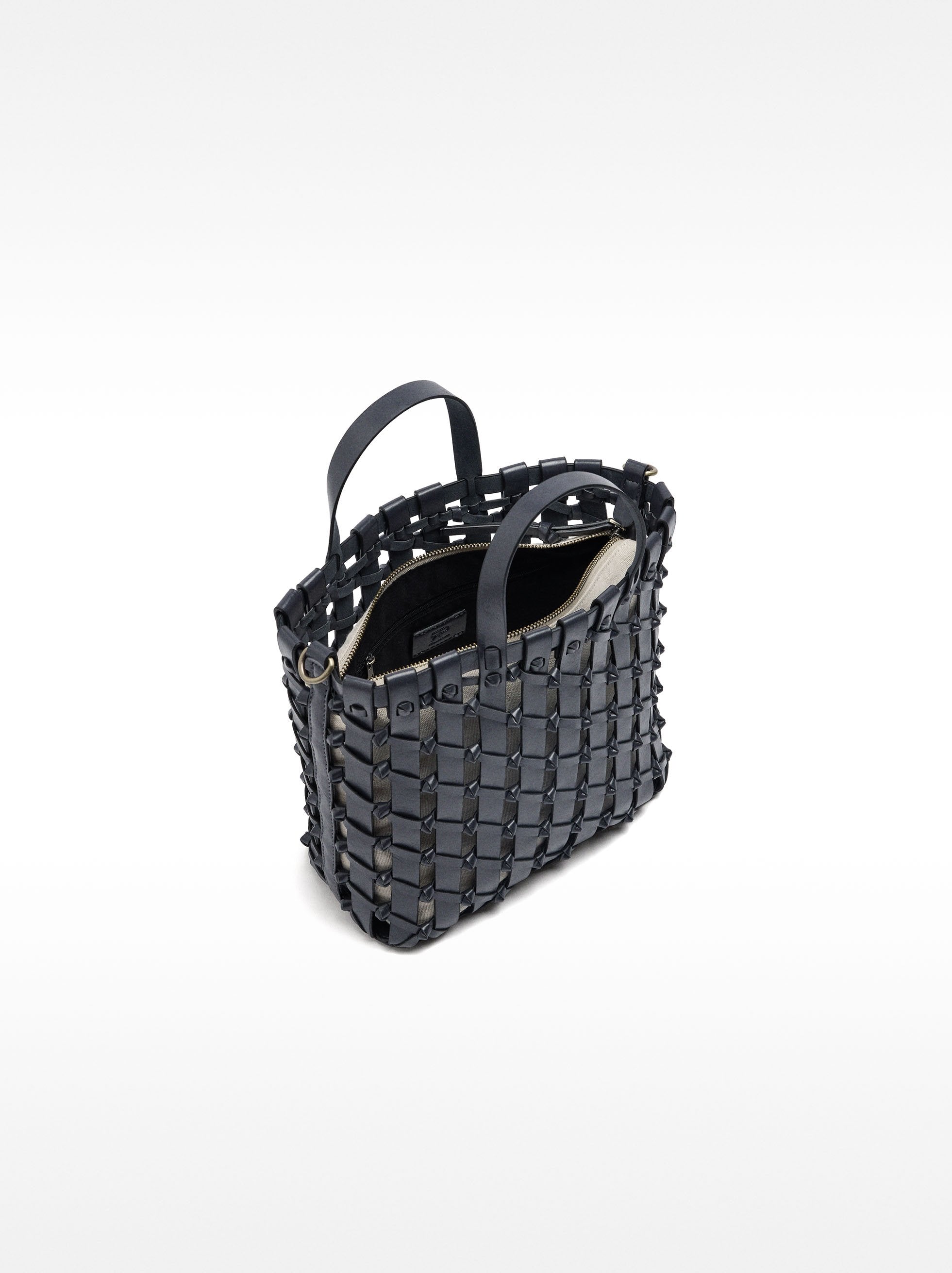 Bolso Tote Trenzado Con Nudos