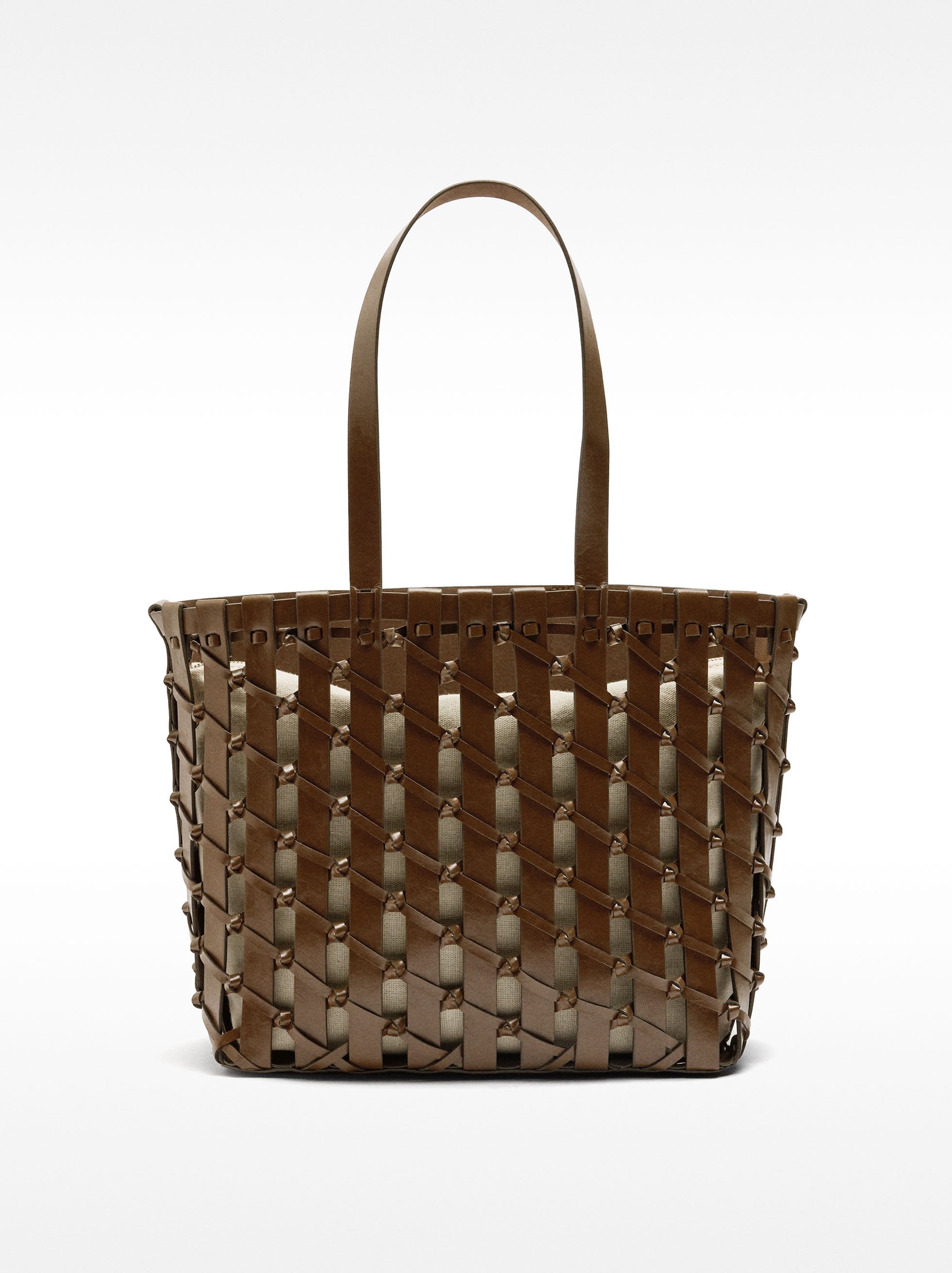 Bolso Shopper Trenzado Con Nudos