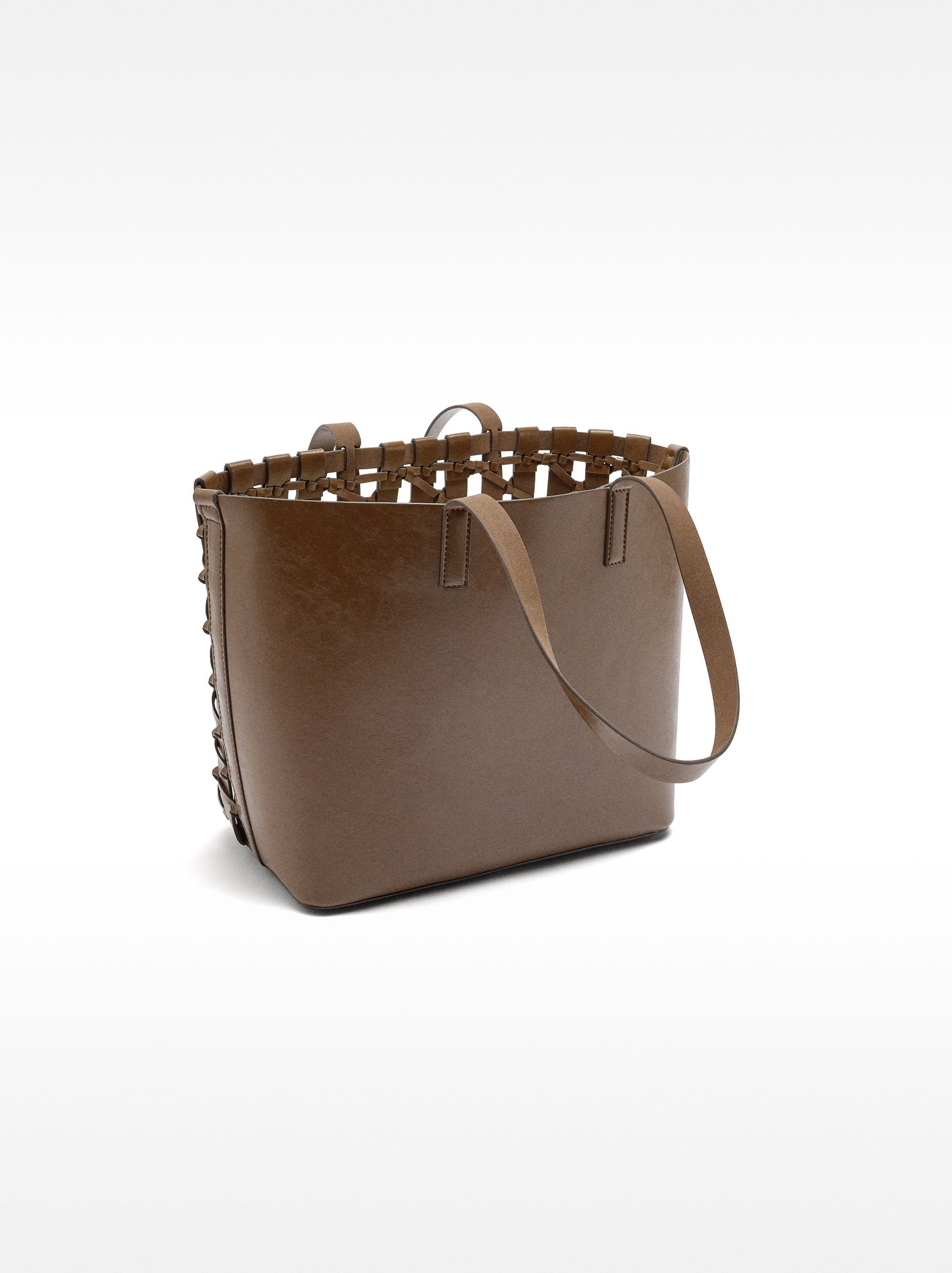 Bolso Shopper Trenzado Con Nudos