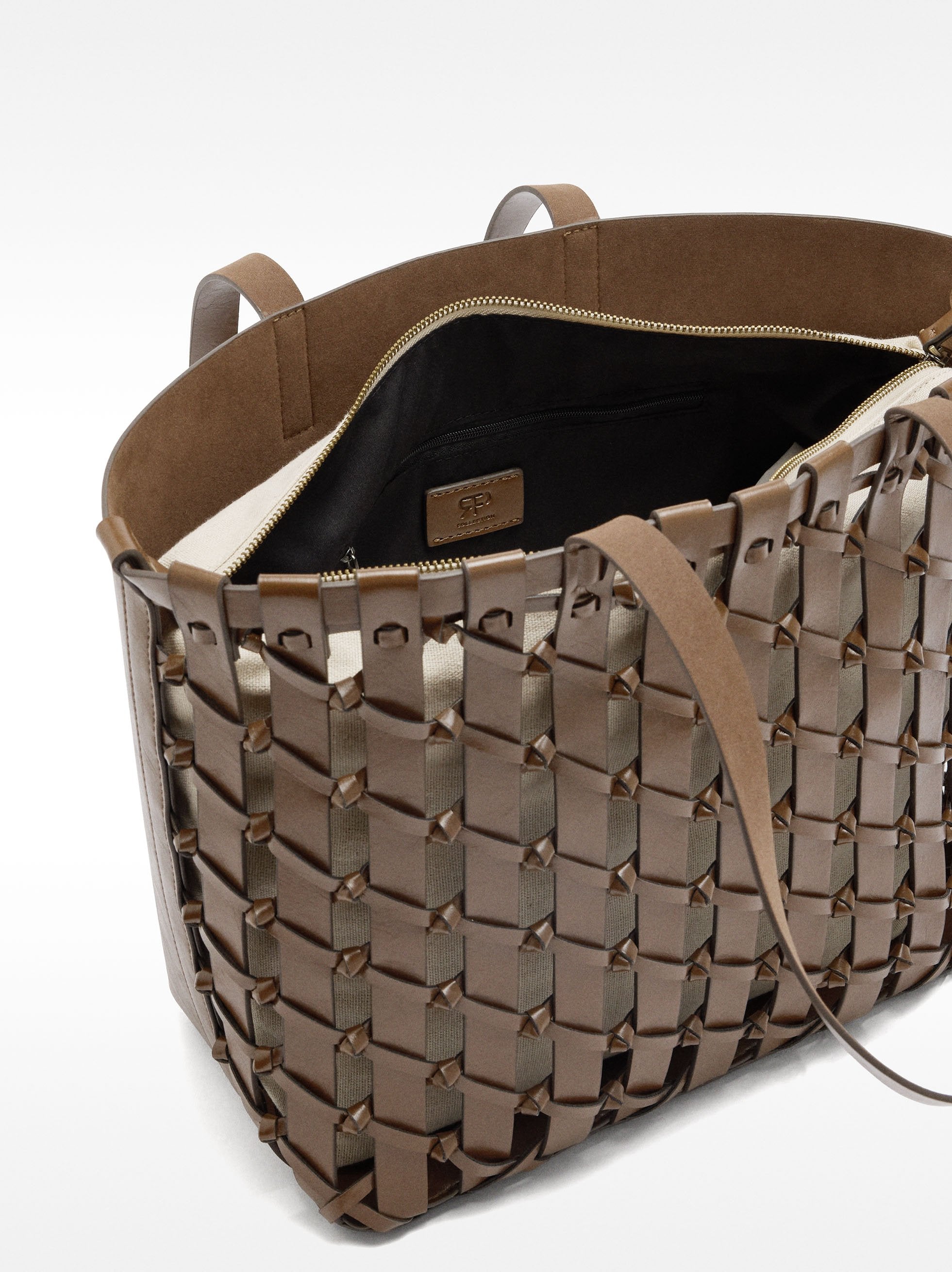 Bolso Shopper Trenzado Con Nudos