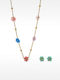 Set De Collar Y Pendientes Multicolor - Acero Inoxidable