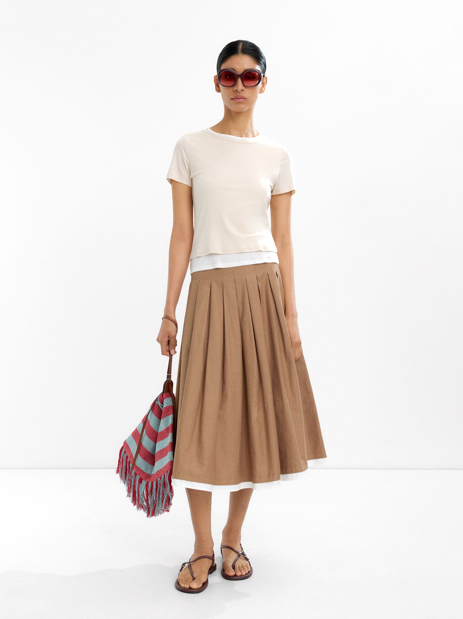 Camiseta De Lyocell Efecto Doble