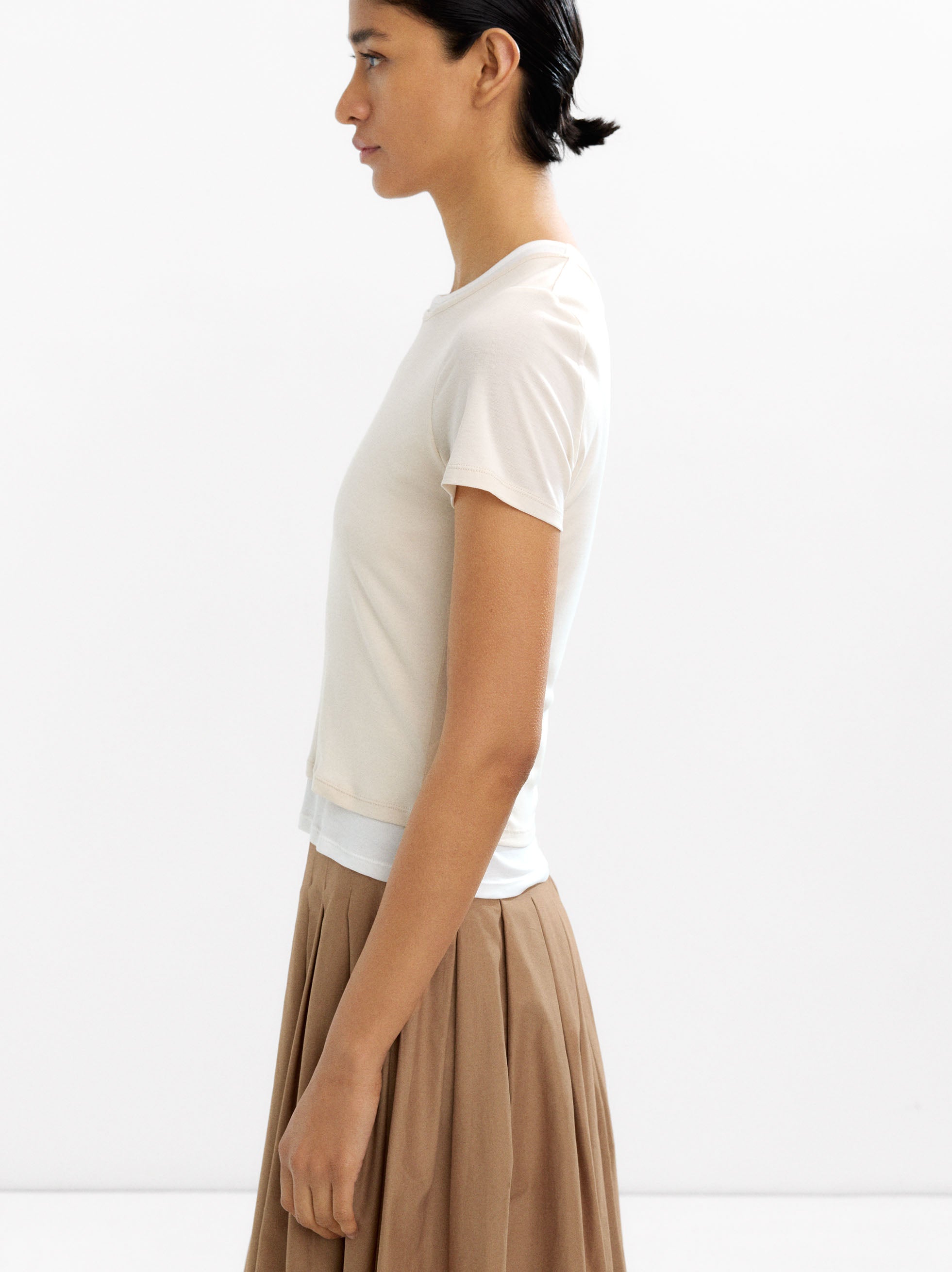 Camiseta De Lyocell Efecto Doble