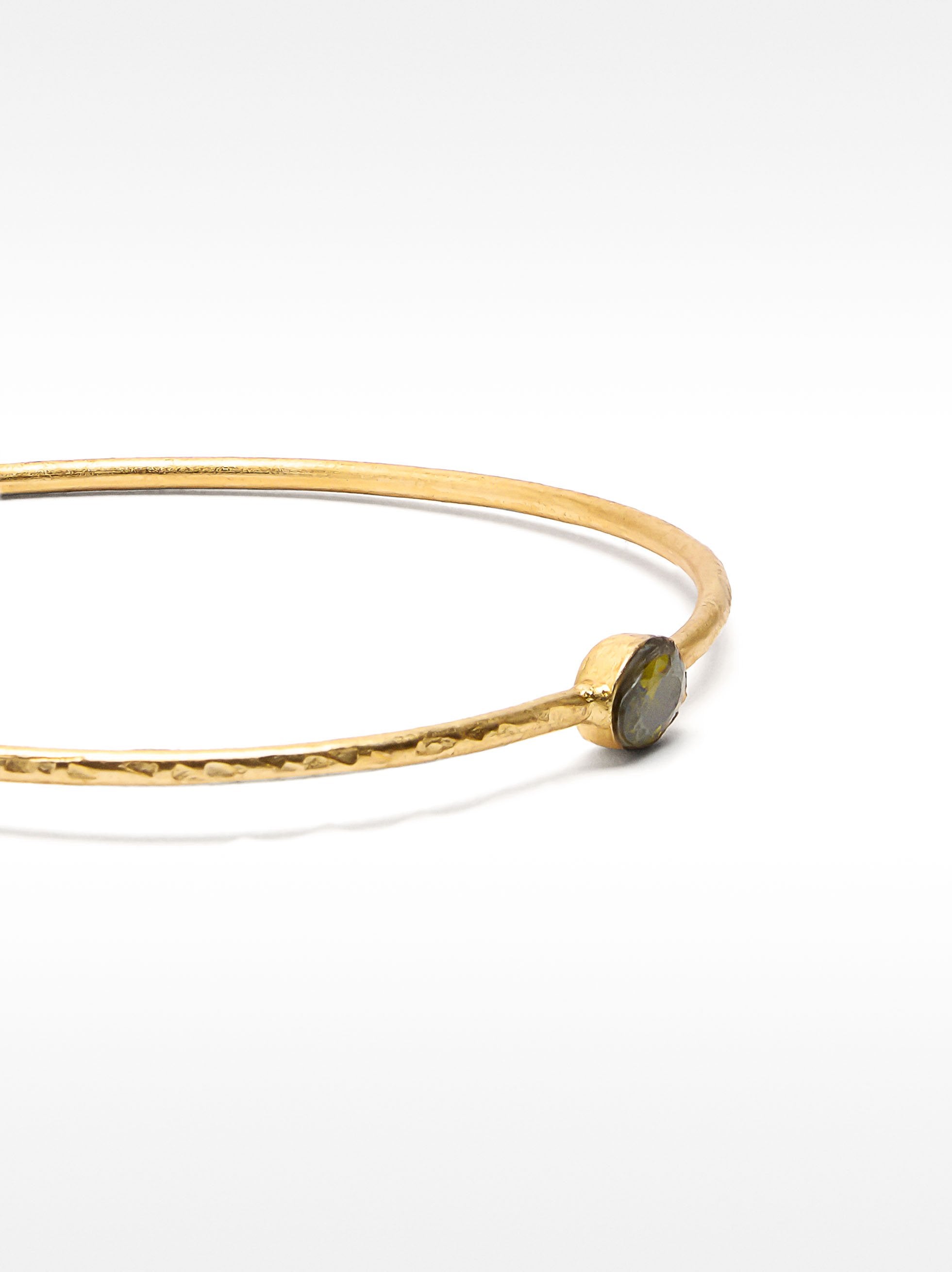Pulsera Rígida Con Piedra