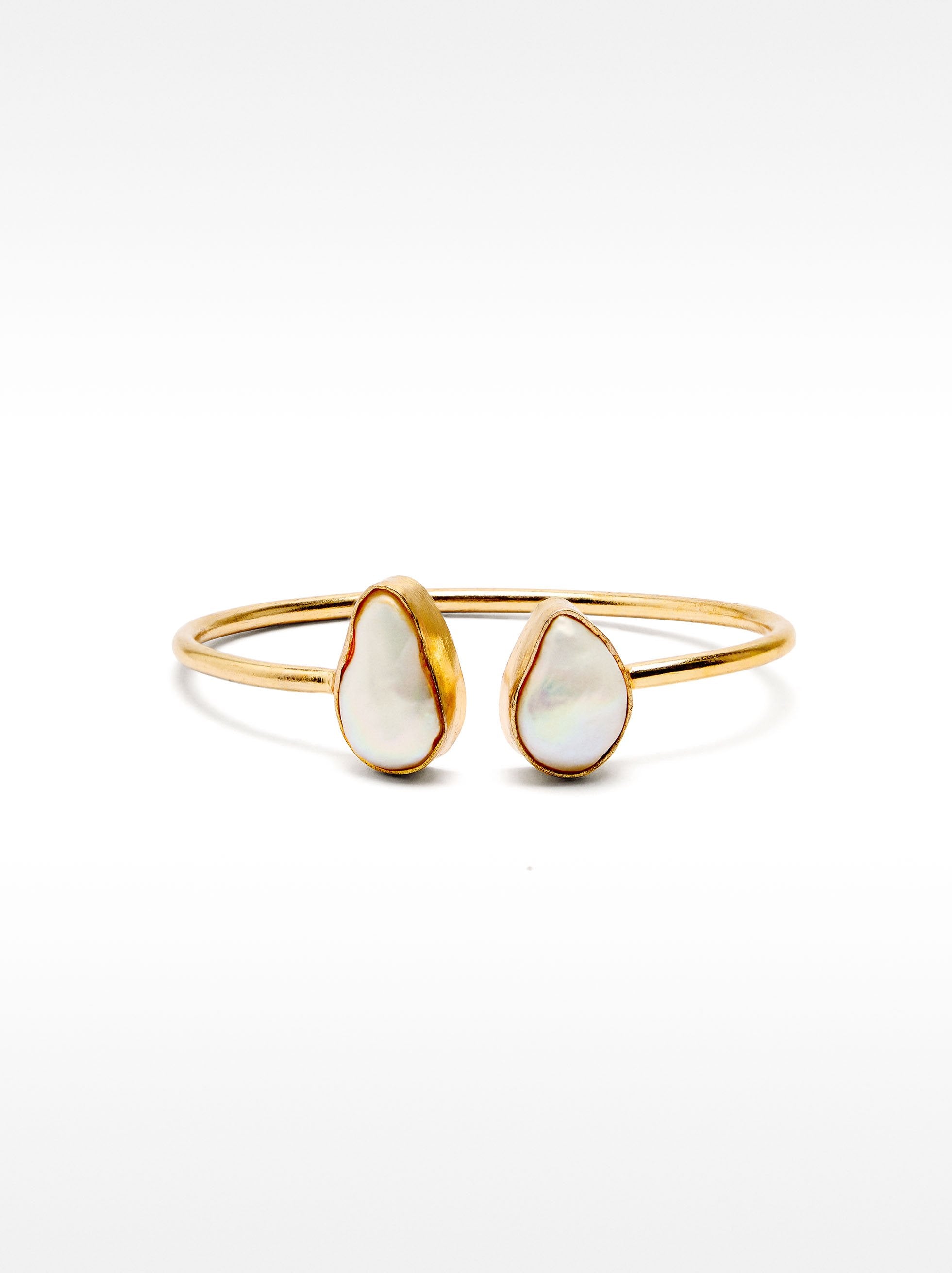 Pulsera Rígida Con Perlas De Agua Dulce