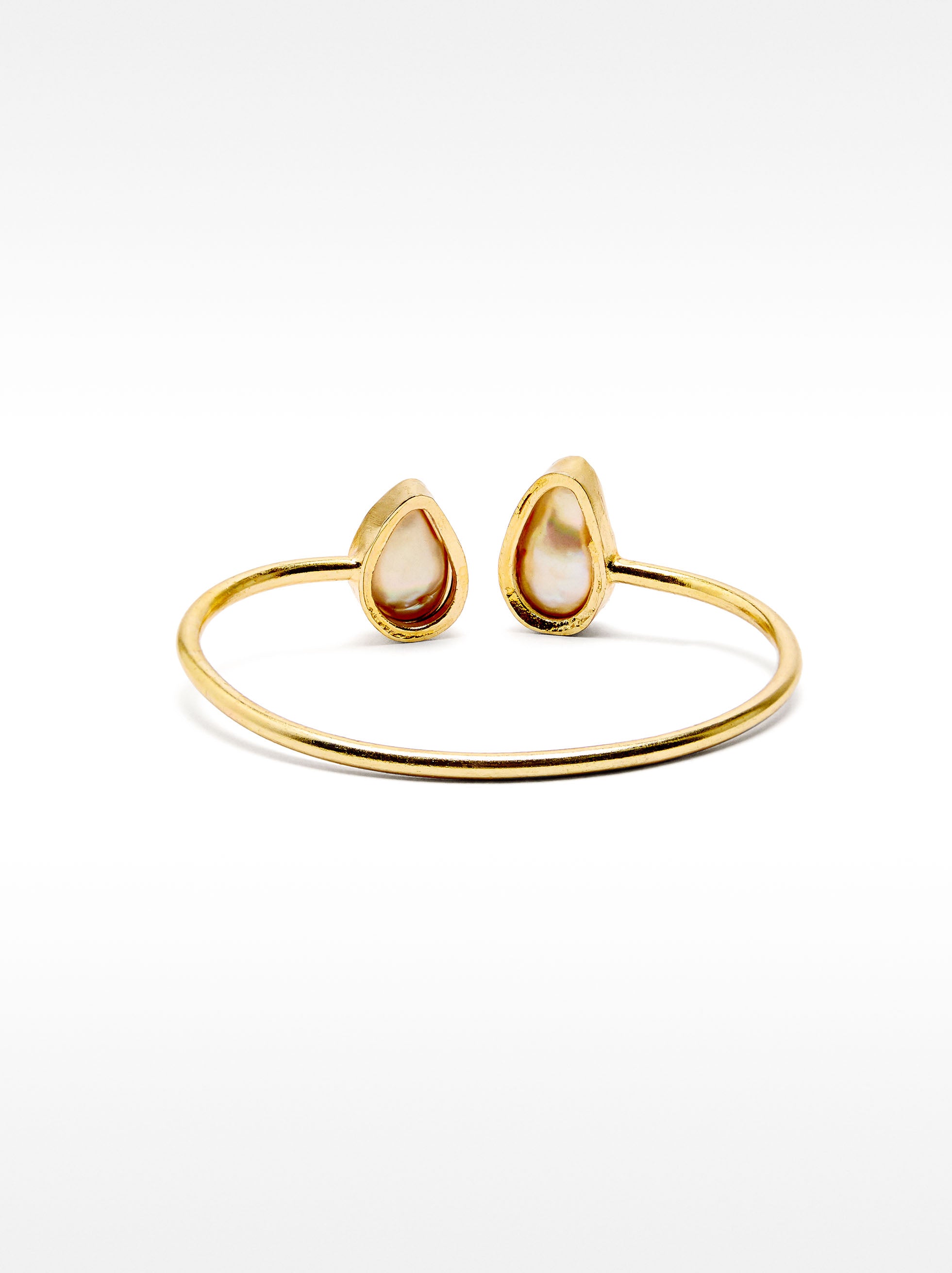 Pulsera Rígida Con Perlas De Agua Dulce