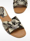 Sandalias Planas Cruzadas Con Grabado Animal