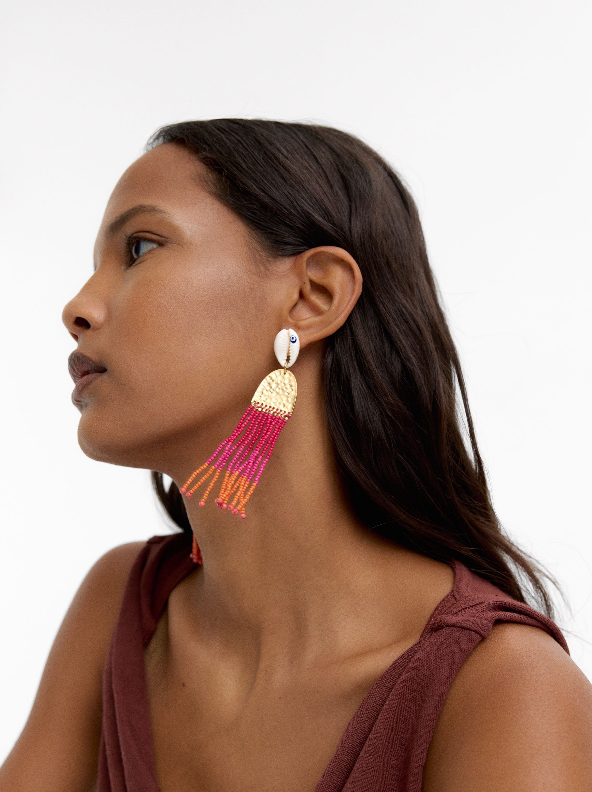 Pendientes Con Conchas Y Cuentas