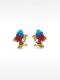 Pendientes Peces Con Cuentas Multicolor
