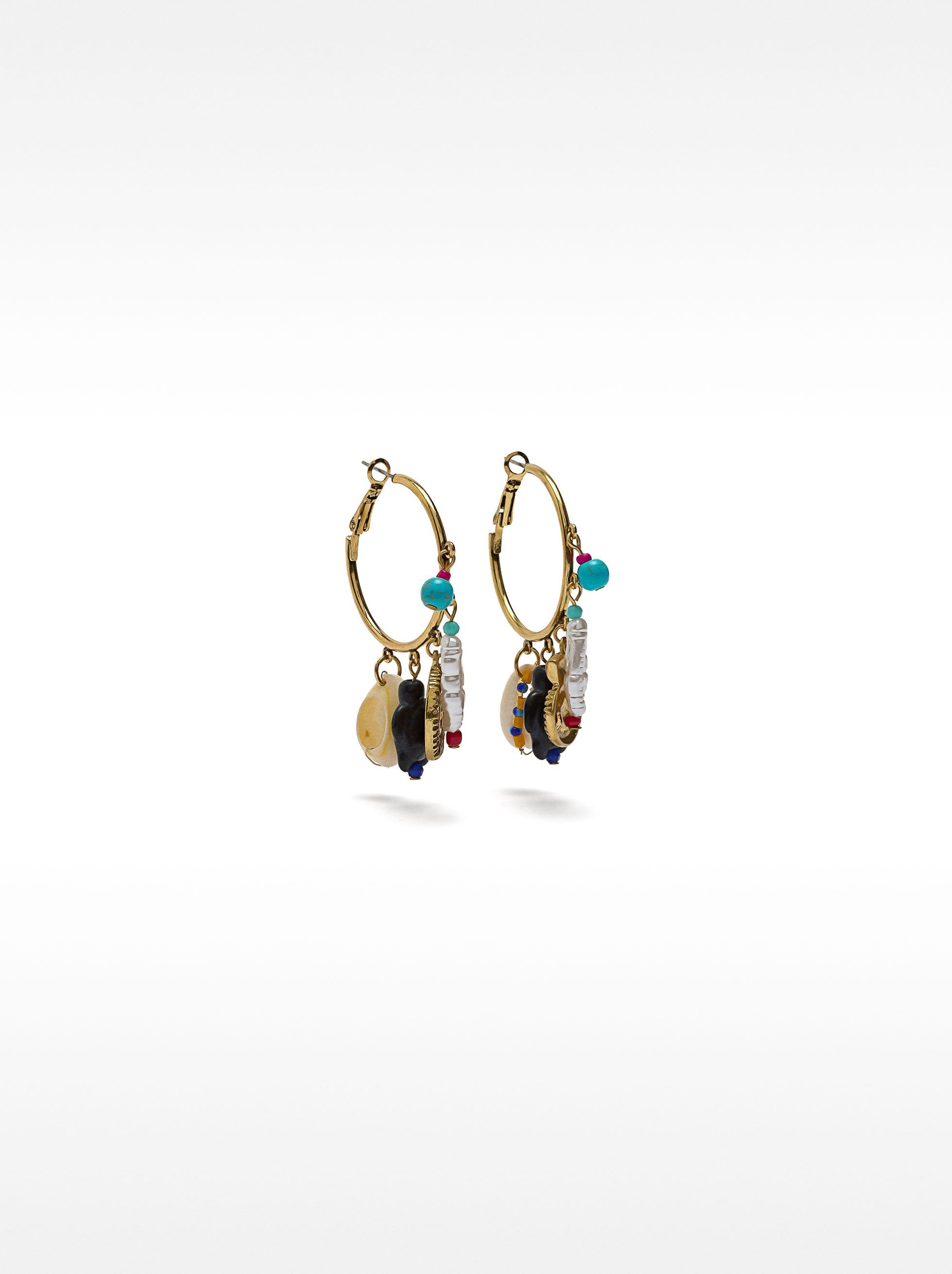 Aros Con Piedras Y Conchas