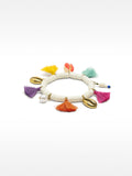 Pulsera Con Conchas Y Borlas Multicolor