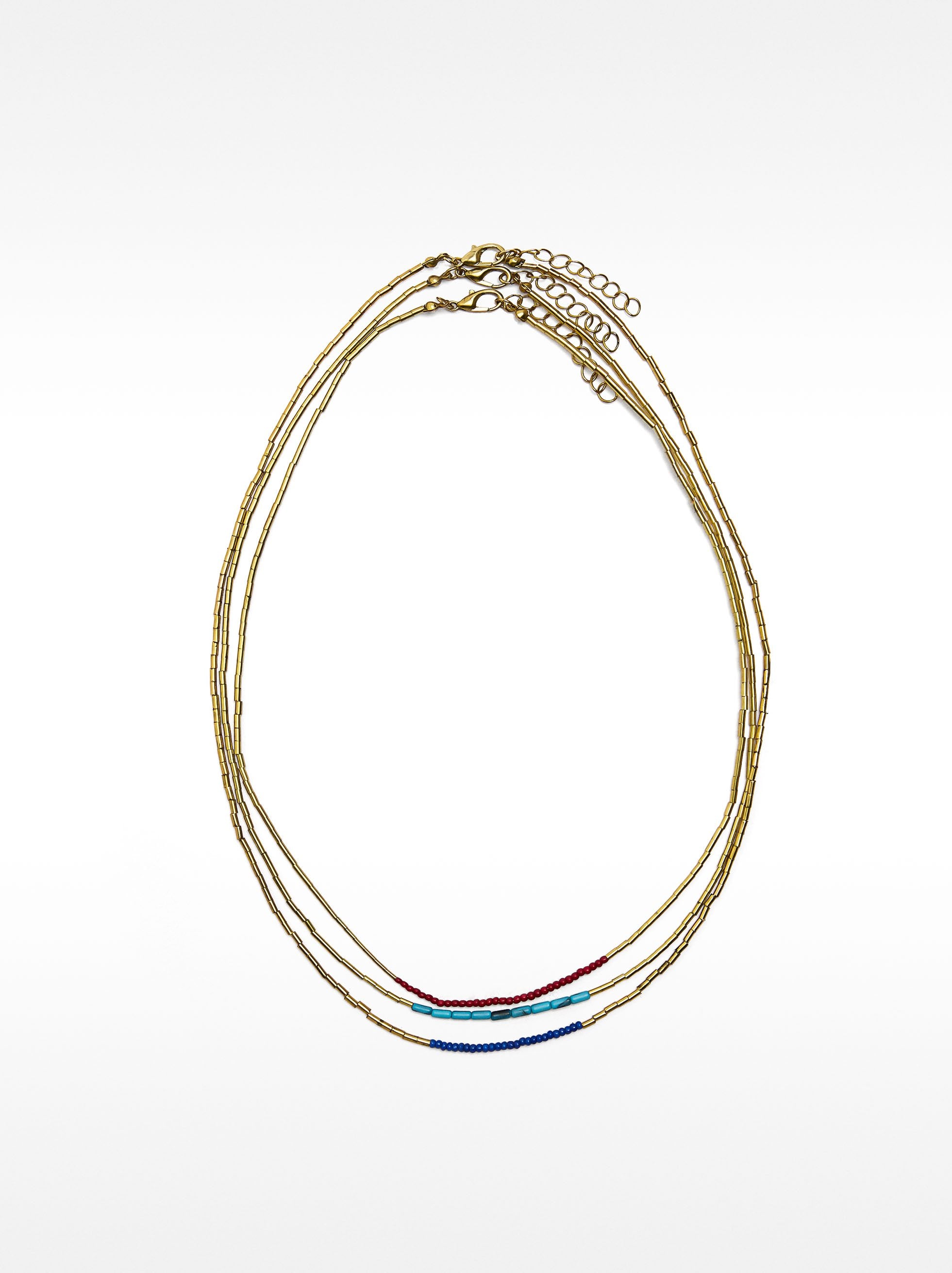 Set De Collares Cortos Con Piedras