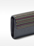Cartera Con Trenzado Multicolor Y Solapa