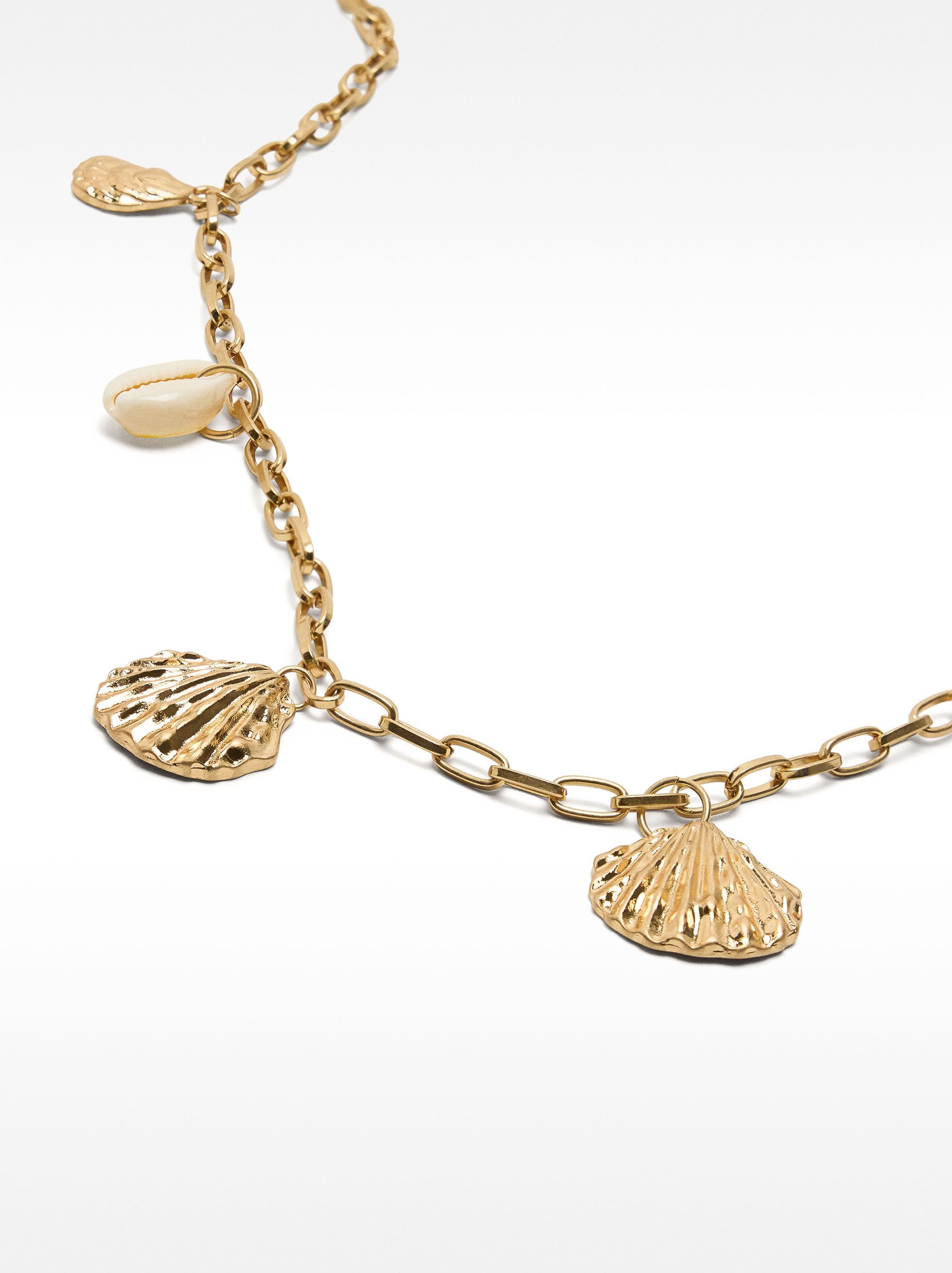 Collar De Eslabones Largos Con Concha