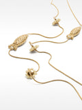 Collar Largo Doble Con Peces Y Flores