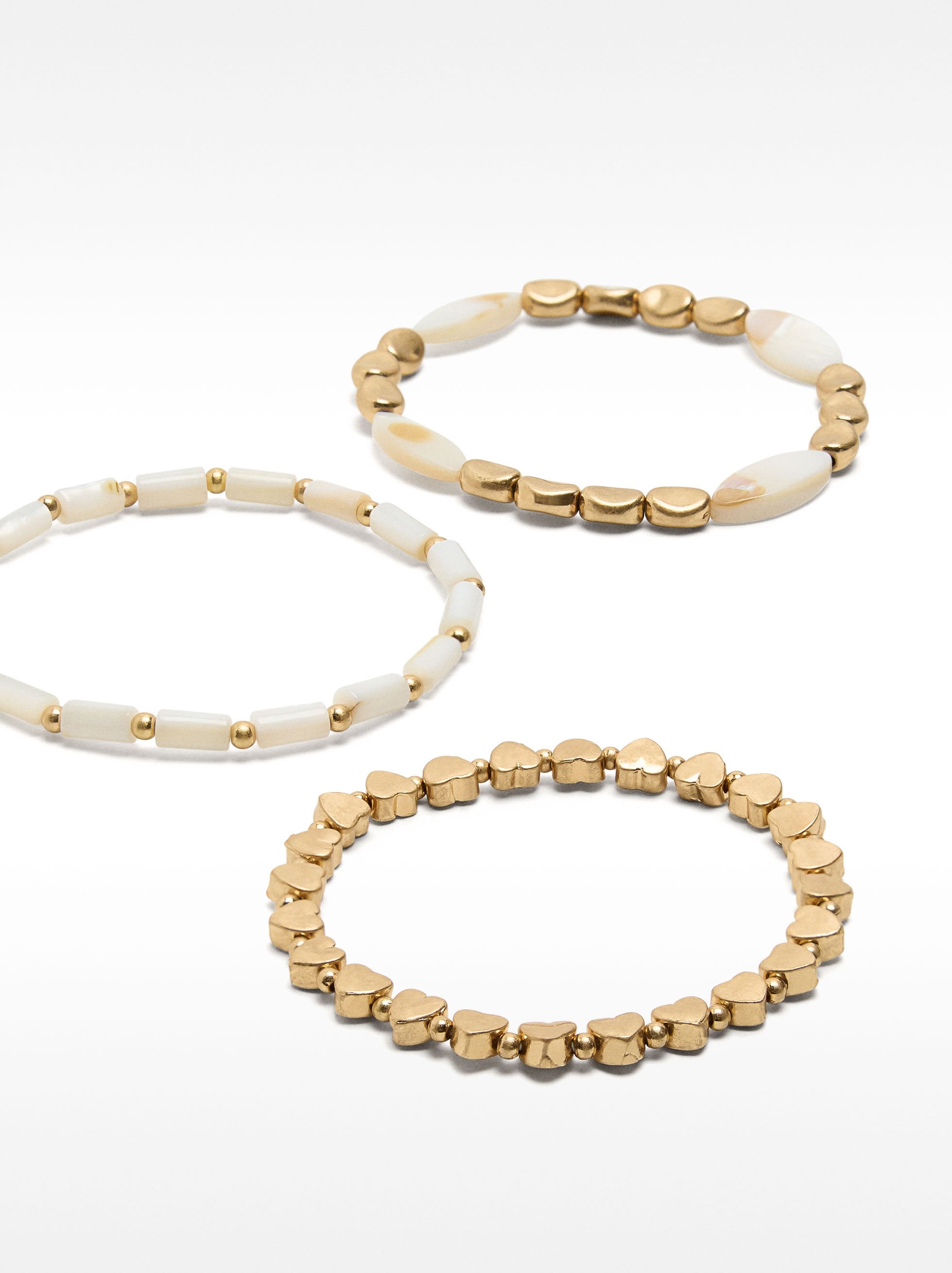 Set De Pulseras Elásticas Con Conchas